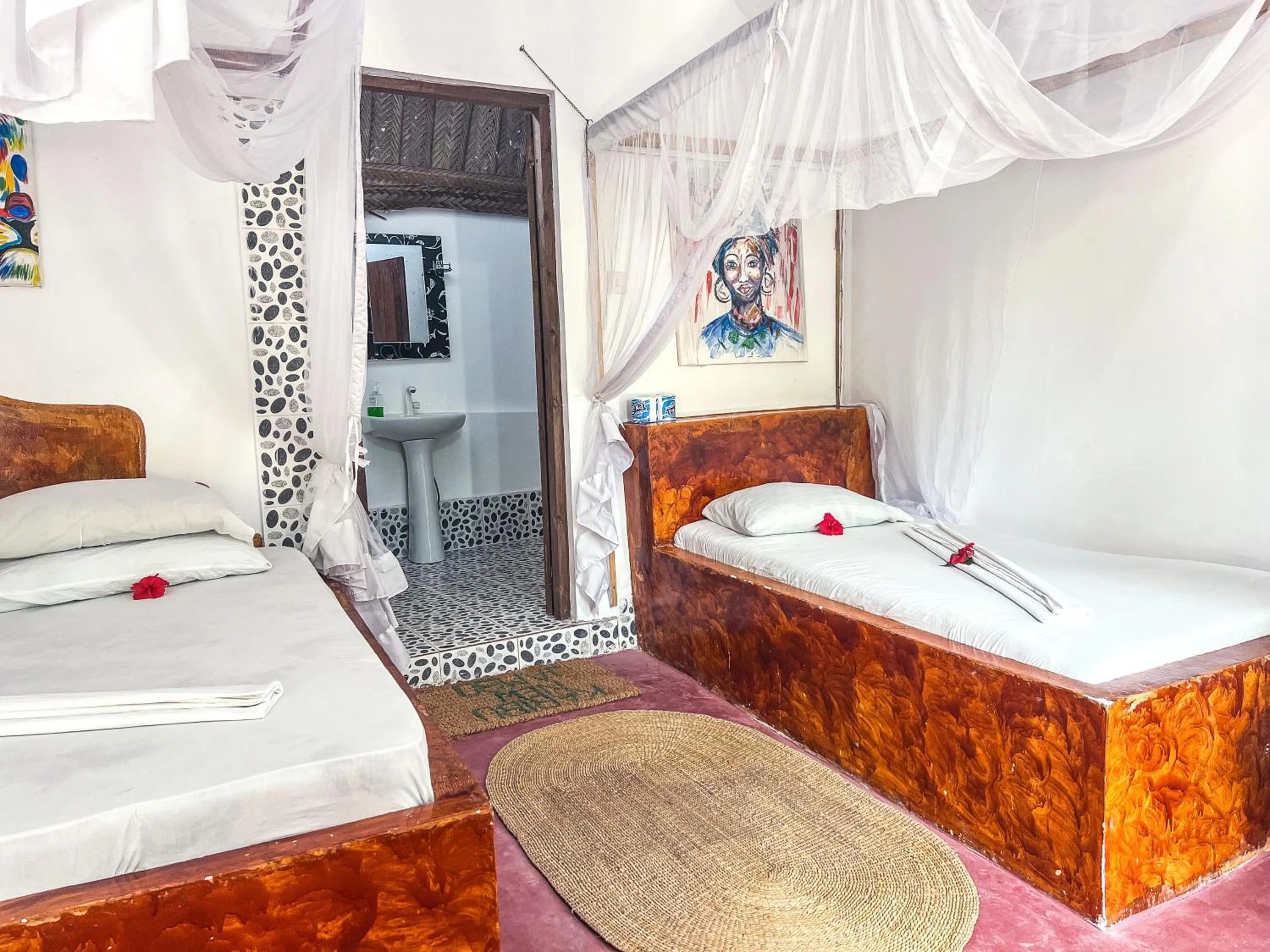 Bedroom, Bed in New Jambo Bungalows