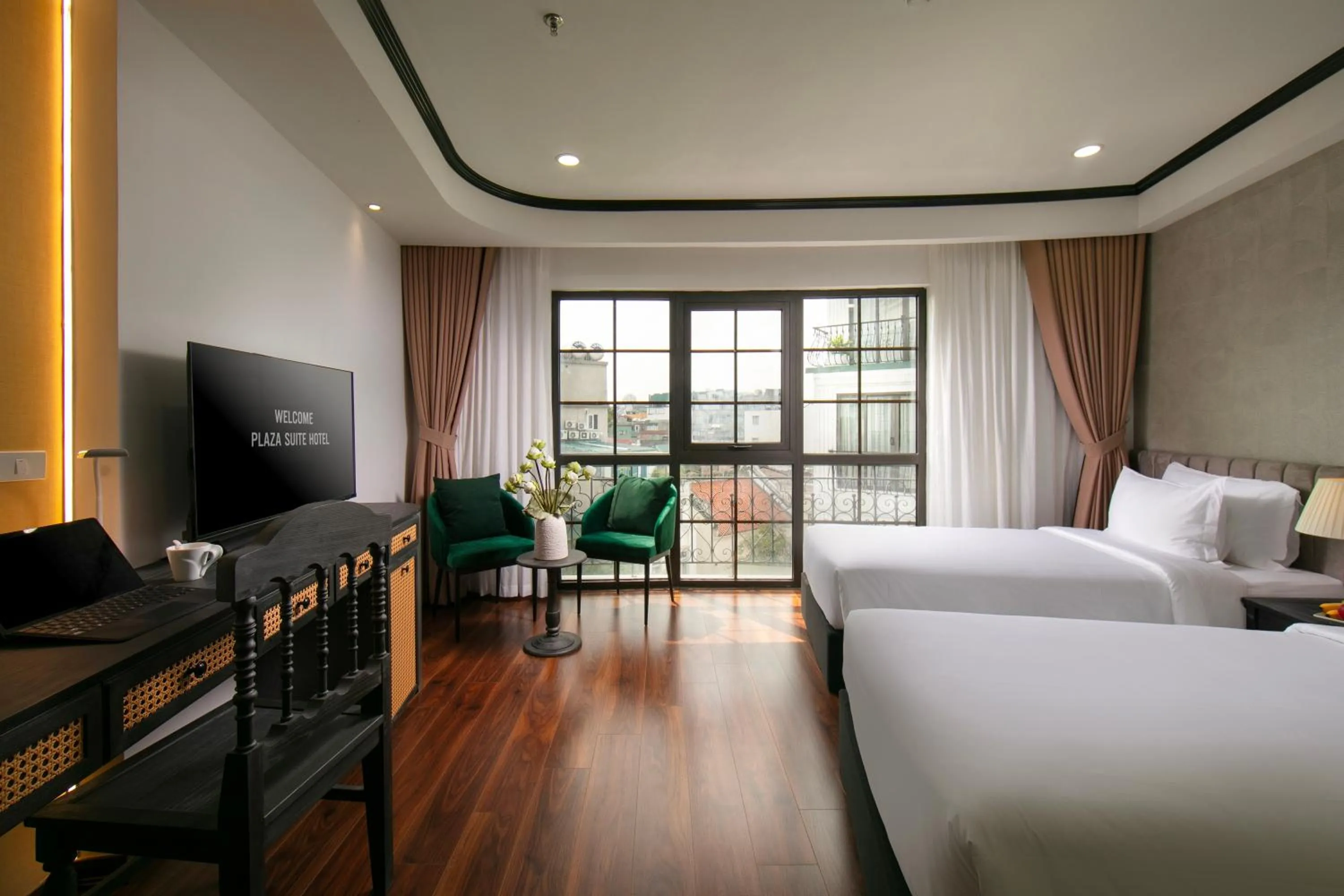 View (from property/room), Bed in Hanoi Plaza Suite Hotel & Spa