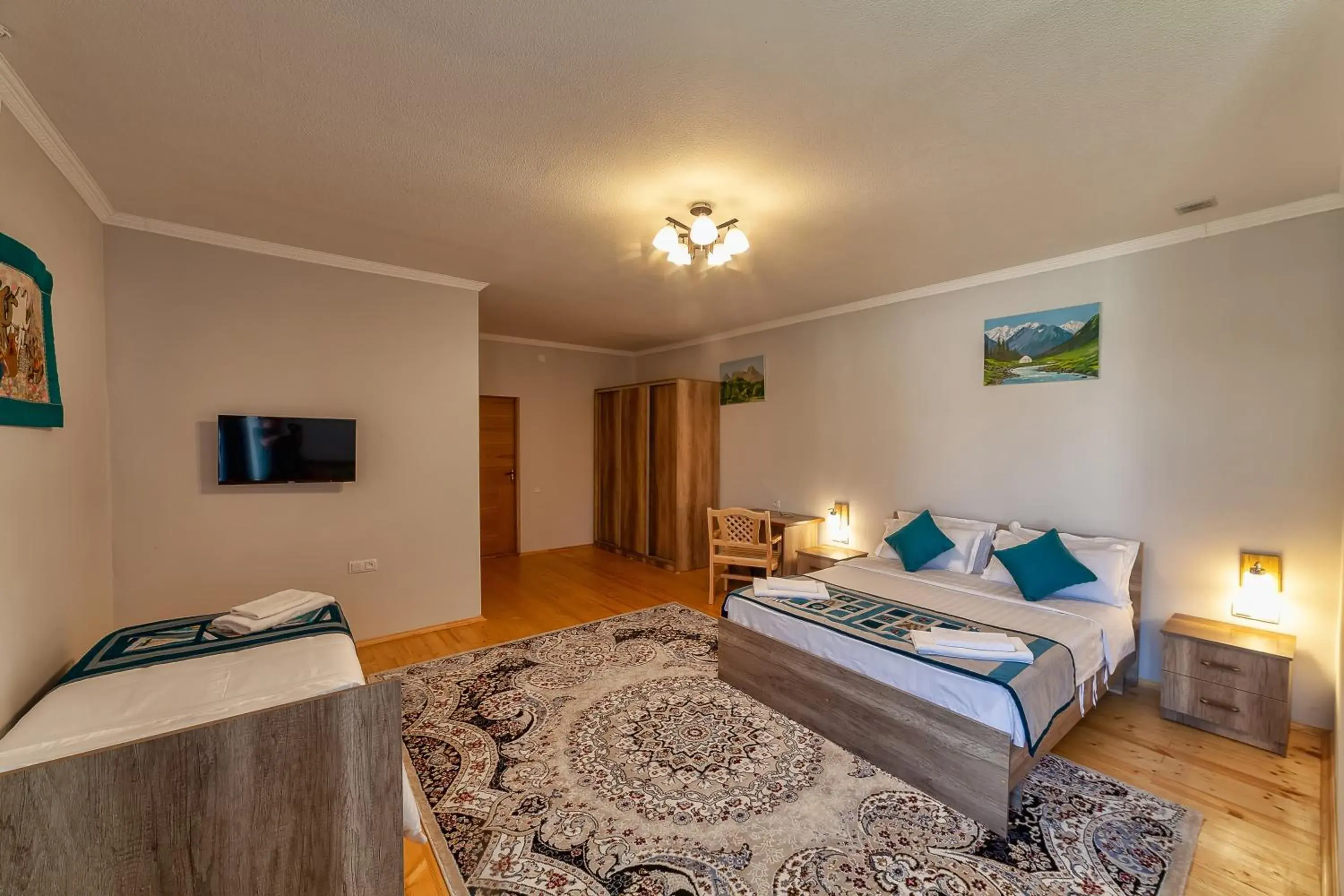 Communal lounge/ TV room, Bed in TES Hotel Communal lounge/ TV room, Bed in TES Hotel