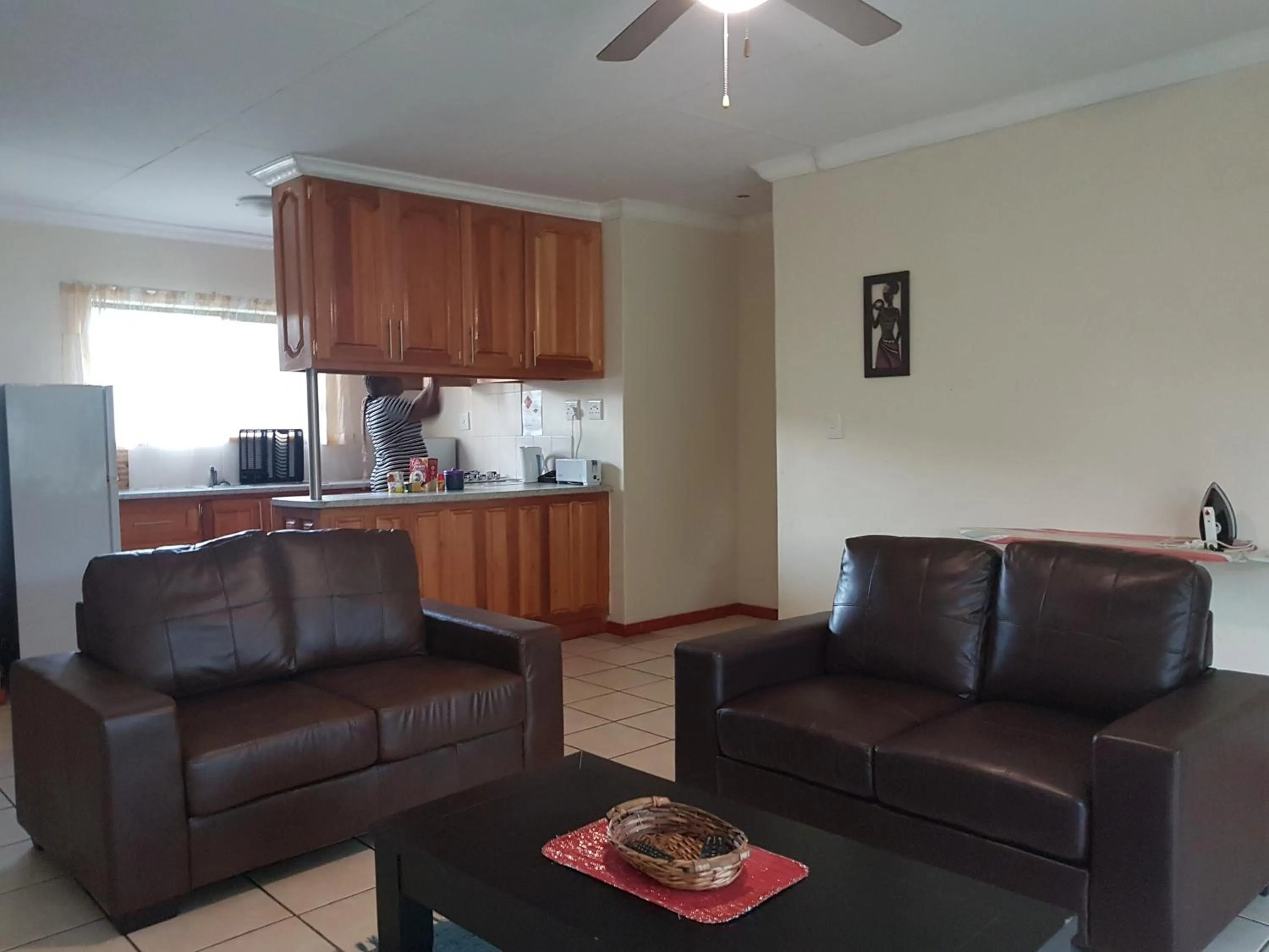 Living room in Sand River Cottages