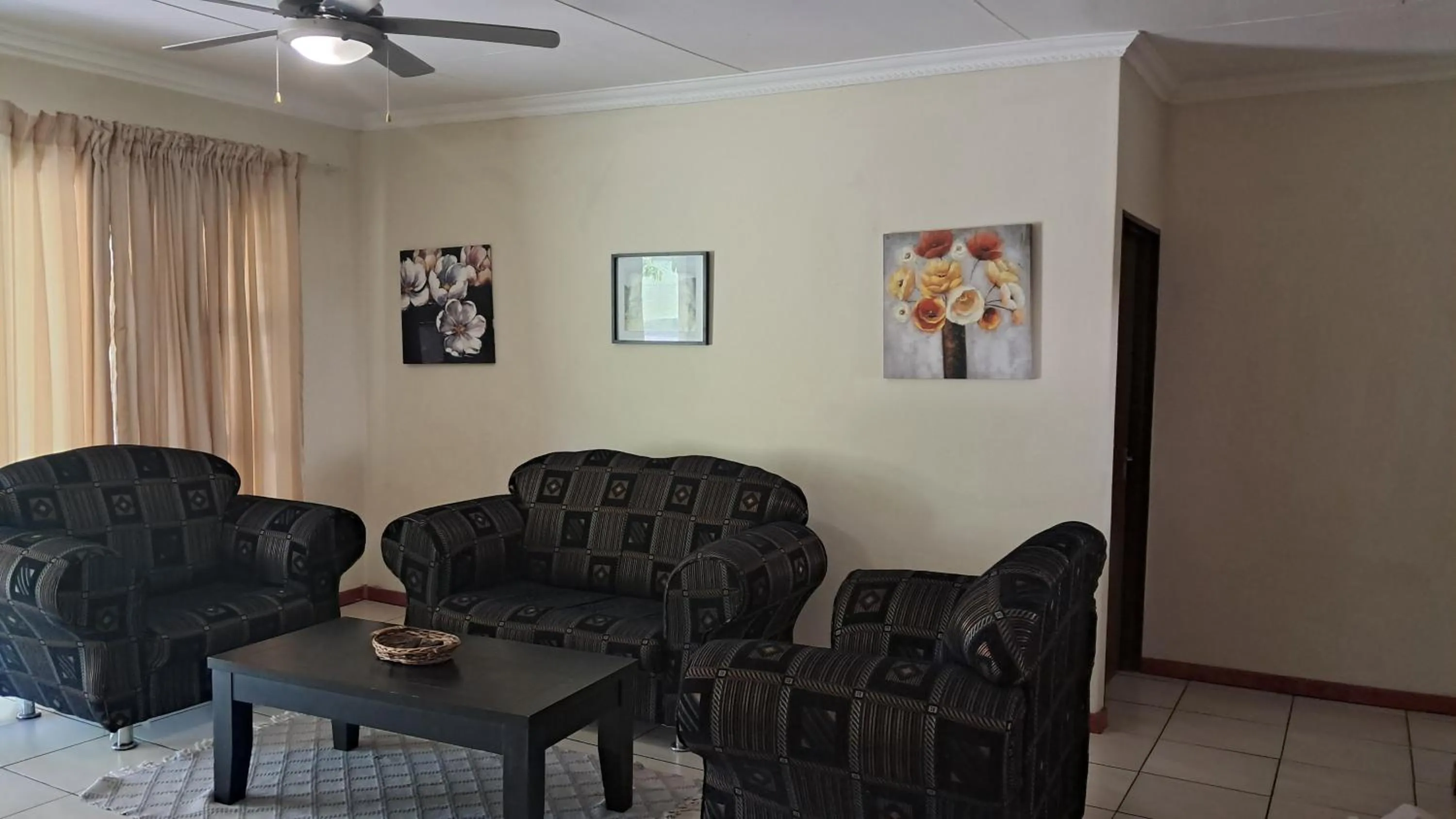 Living room in Sand River Cottages