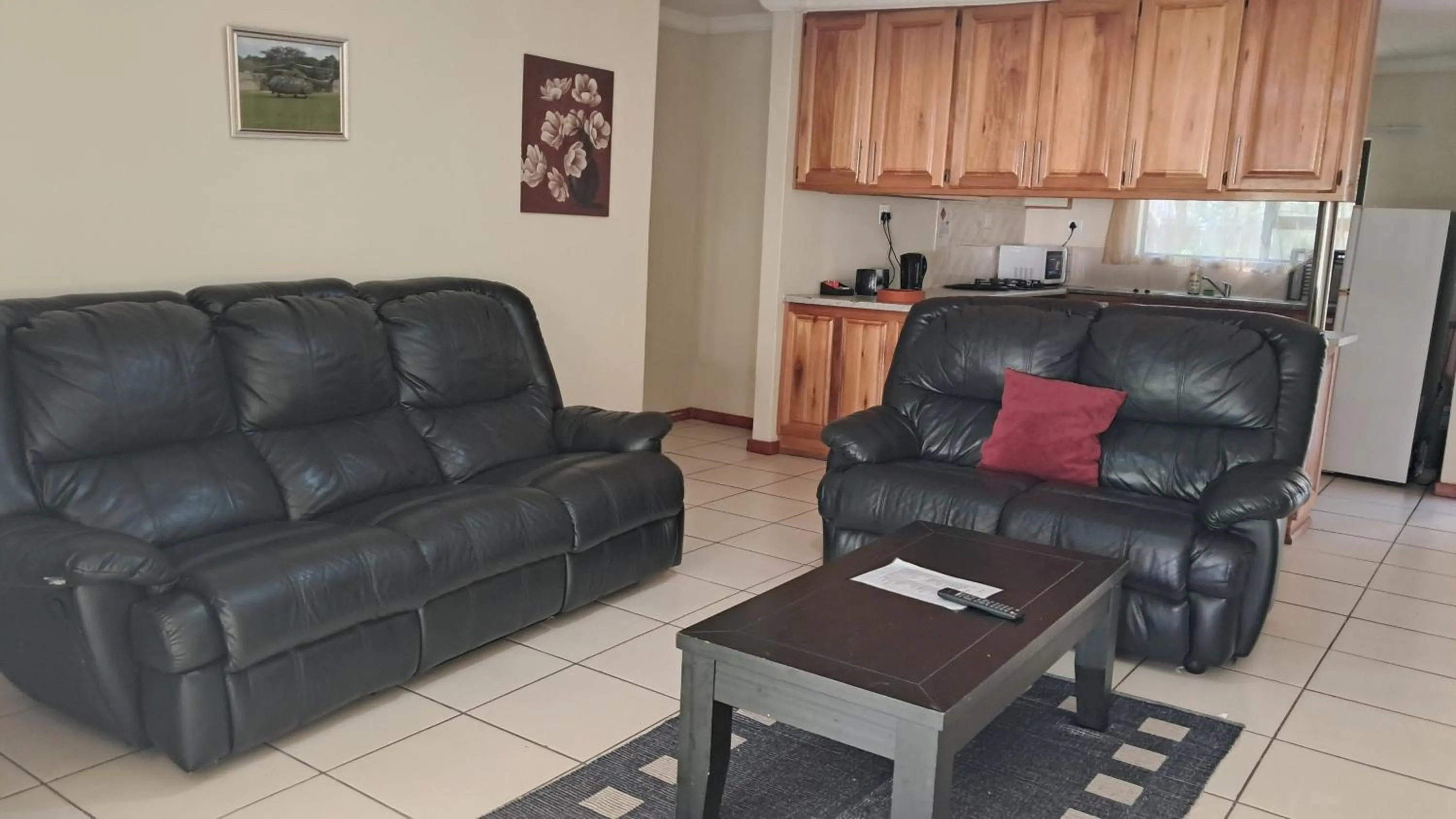 Living room in Sand River Cottages