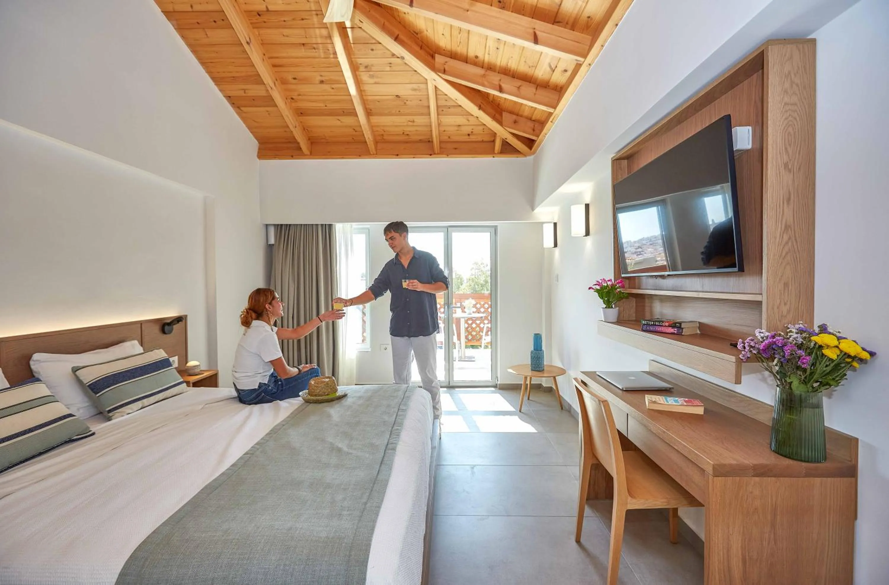 Bed in Mystery Skiathos Luxury Residence