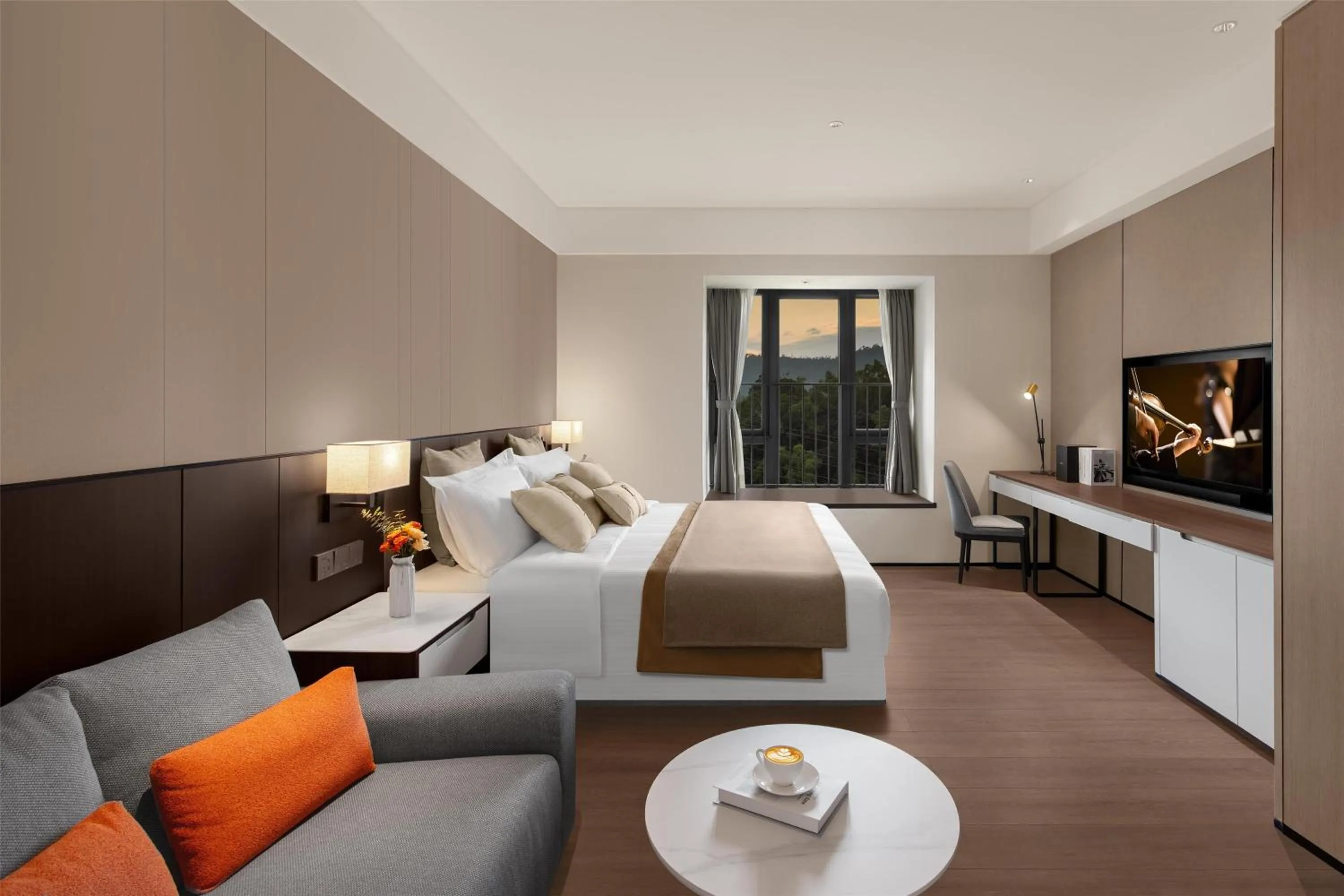 Bedroom, Bed in Ascott Fengyishan Shenzhen