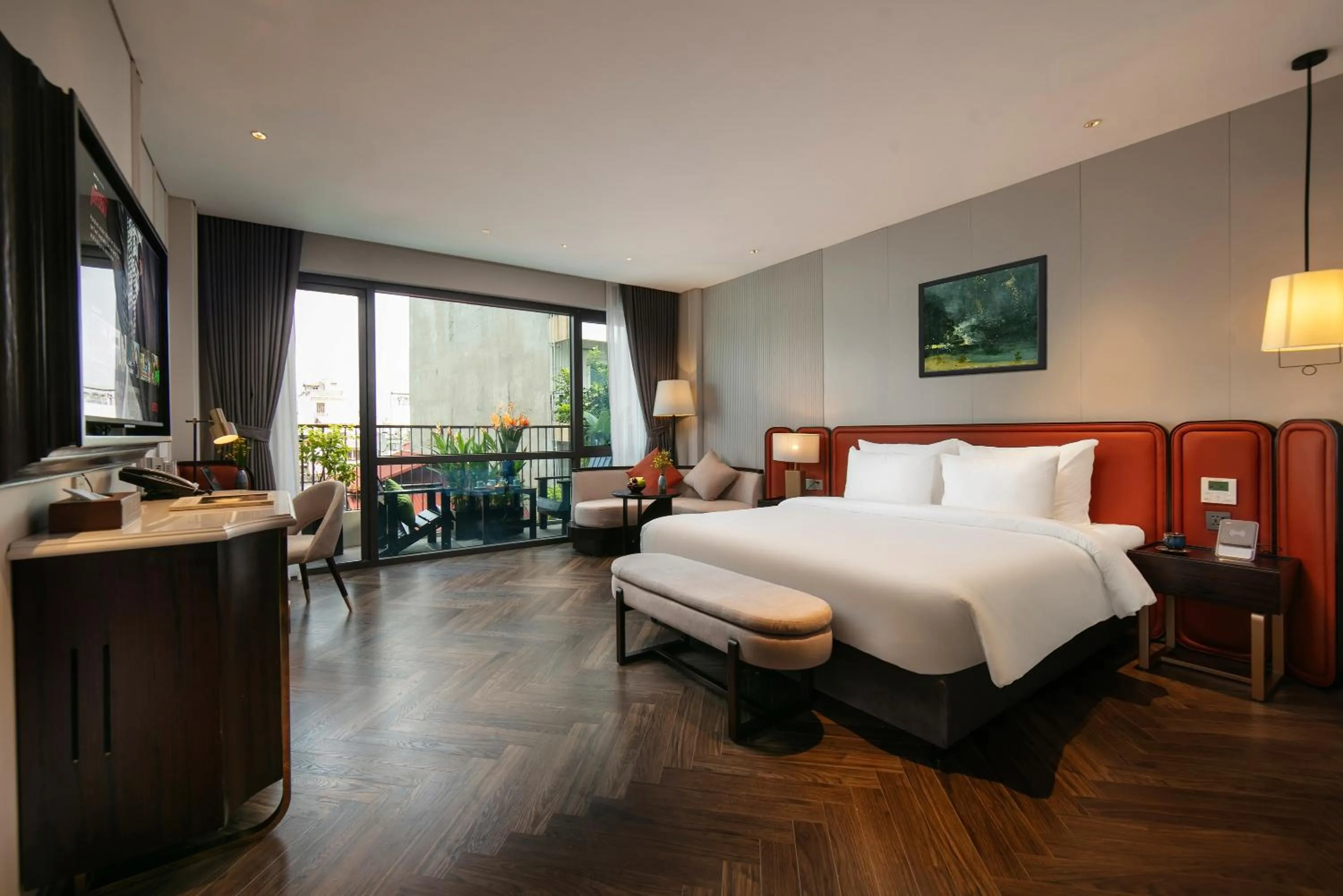 Bed in Le Premier Hotel & Rooftop Bar