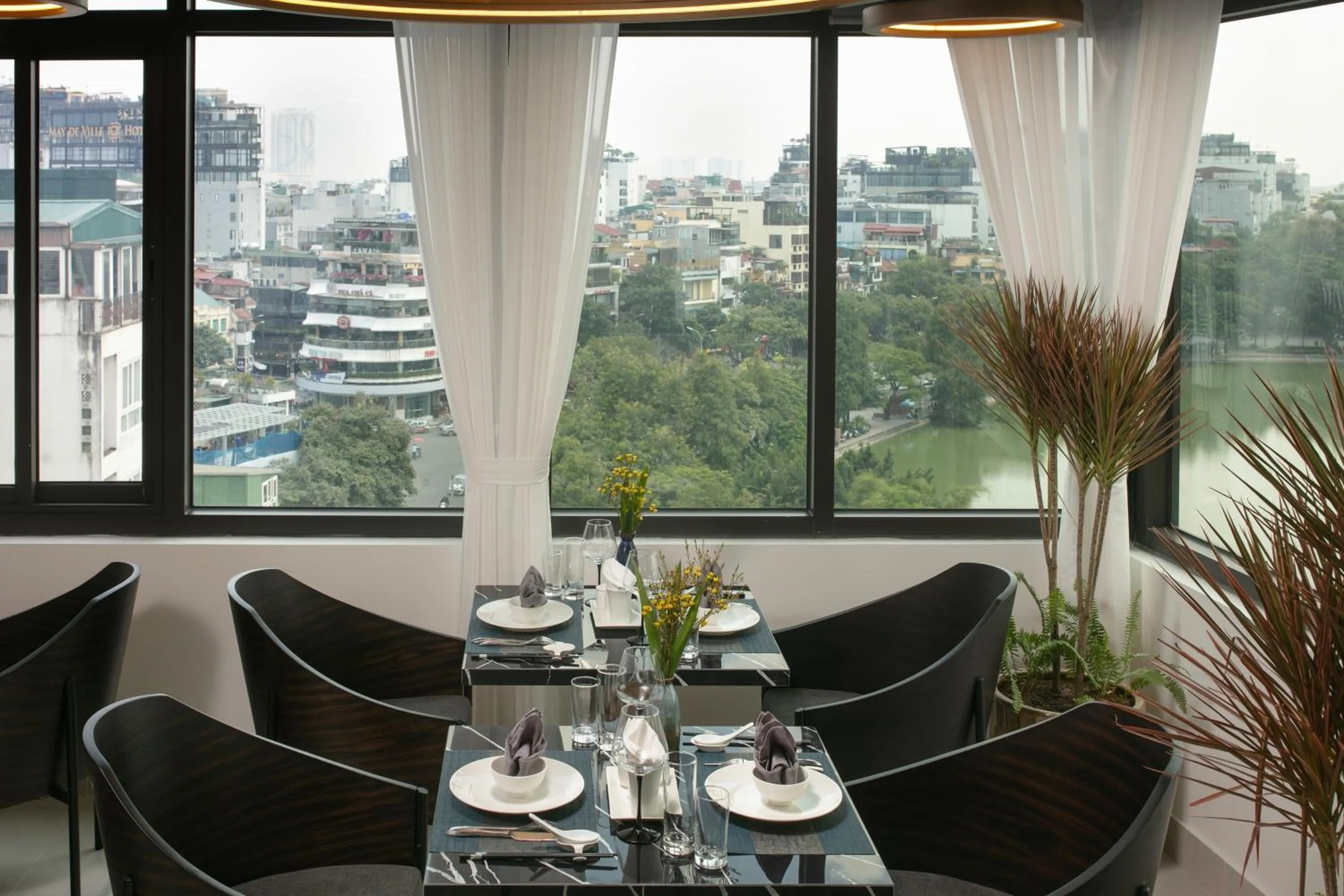 Seating area in Le Premier Hotel & Rooftop Bar