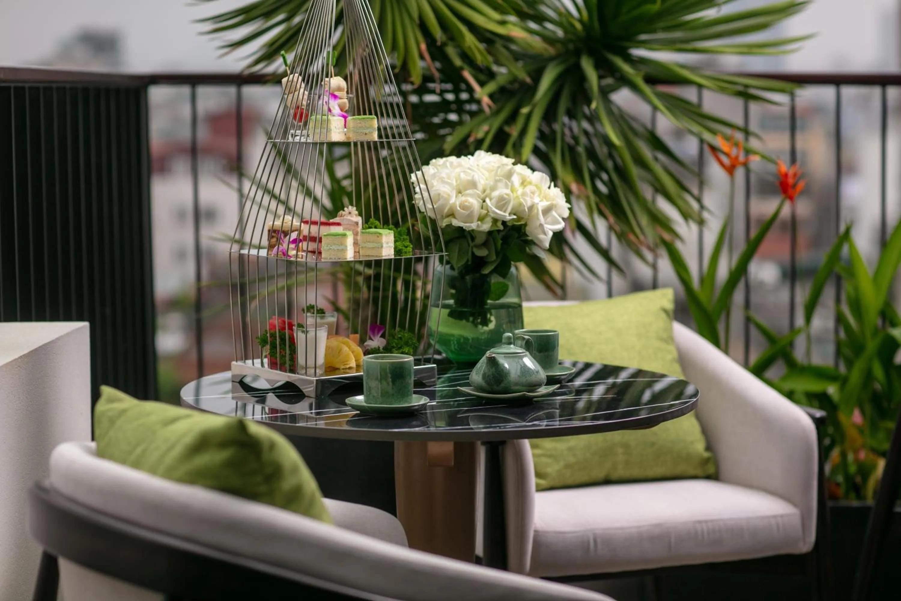 Seating area in Le Premier Hotel & Rooftop Bar