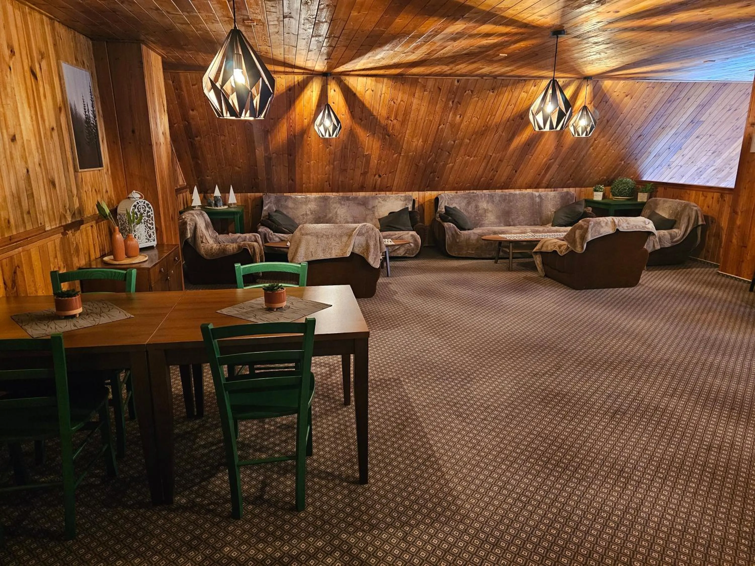 Communal lounge/ TV room in Hotel Tetřeví Boudy