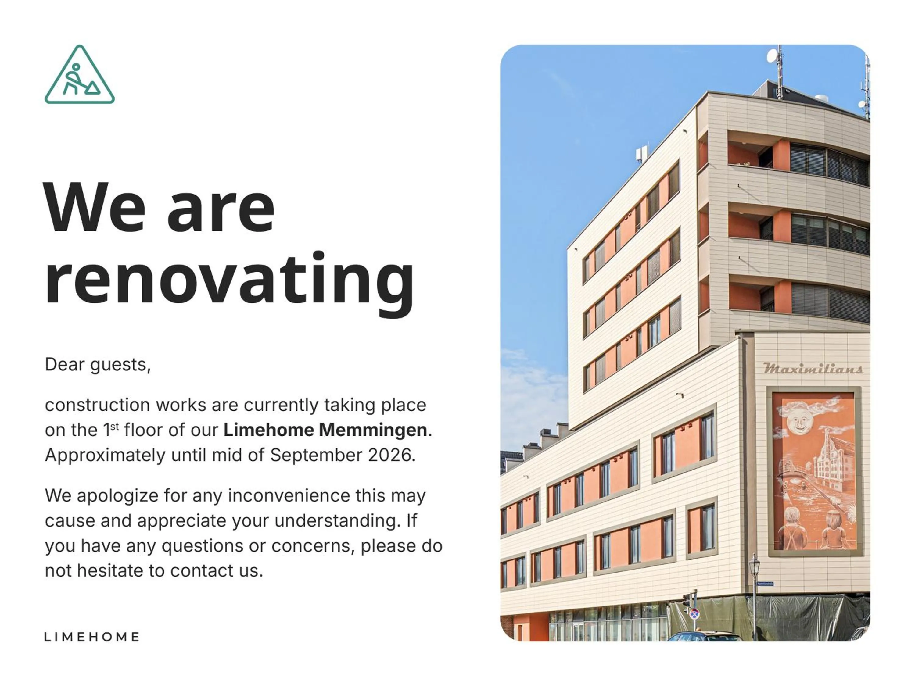 Property building in Limehome Memmingen Maximilianstraße