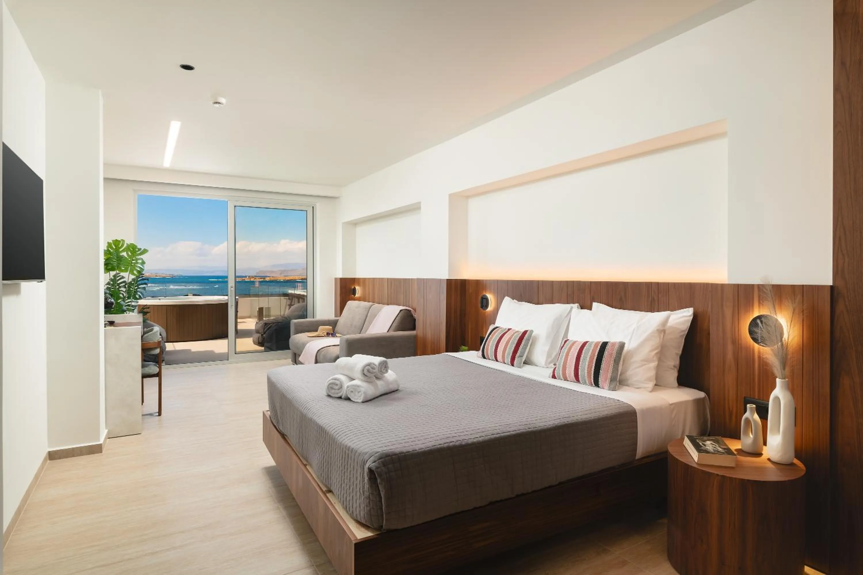 Bed in Elia Sea Suites