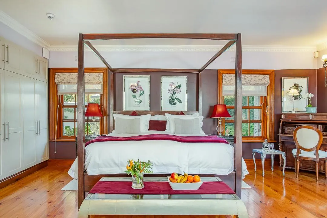 Seating area, Bed in Franschhoek Manor