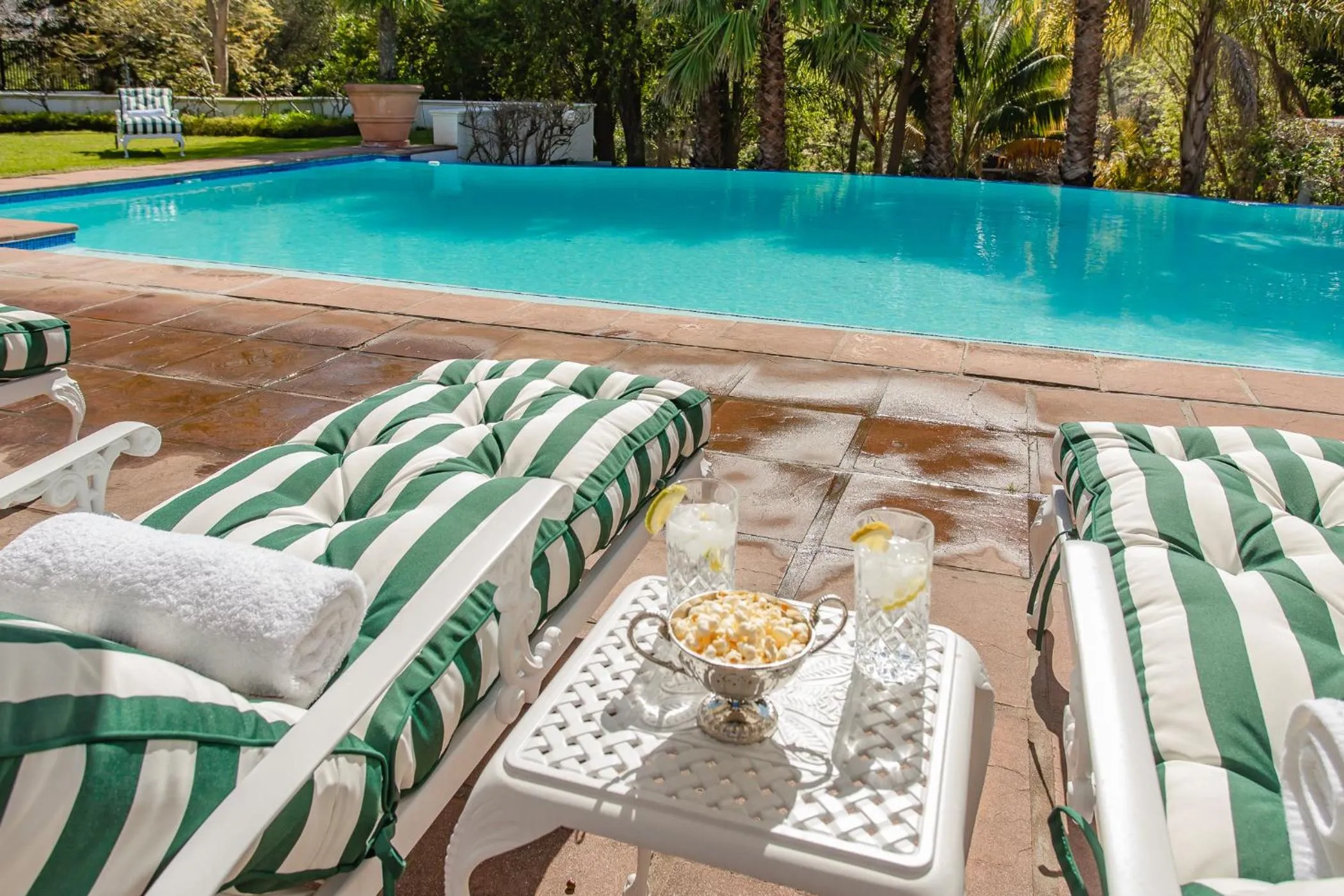 Pool view in Franschhoek Manor