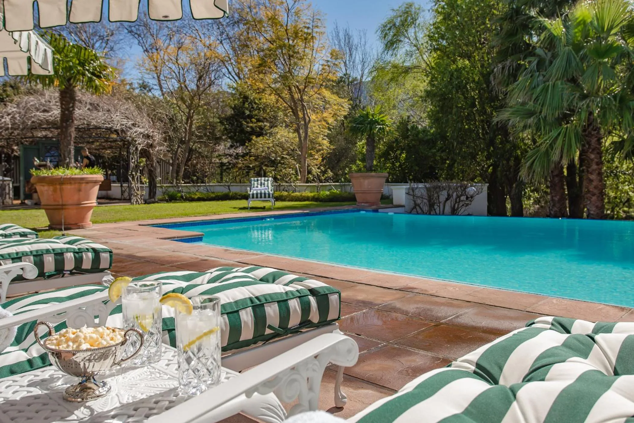 Pool view in Franschhoek Manor