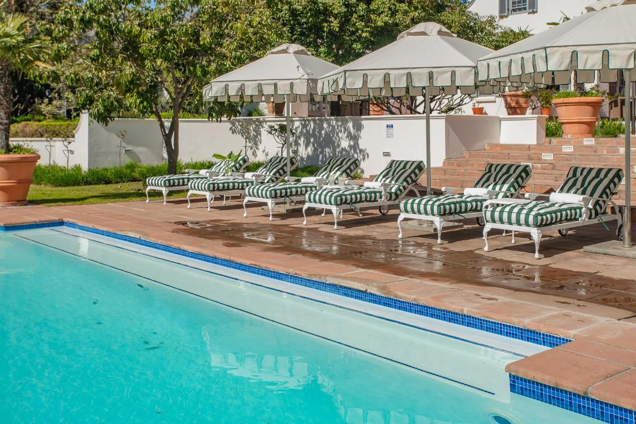 Pool view in Franschhoek Manor