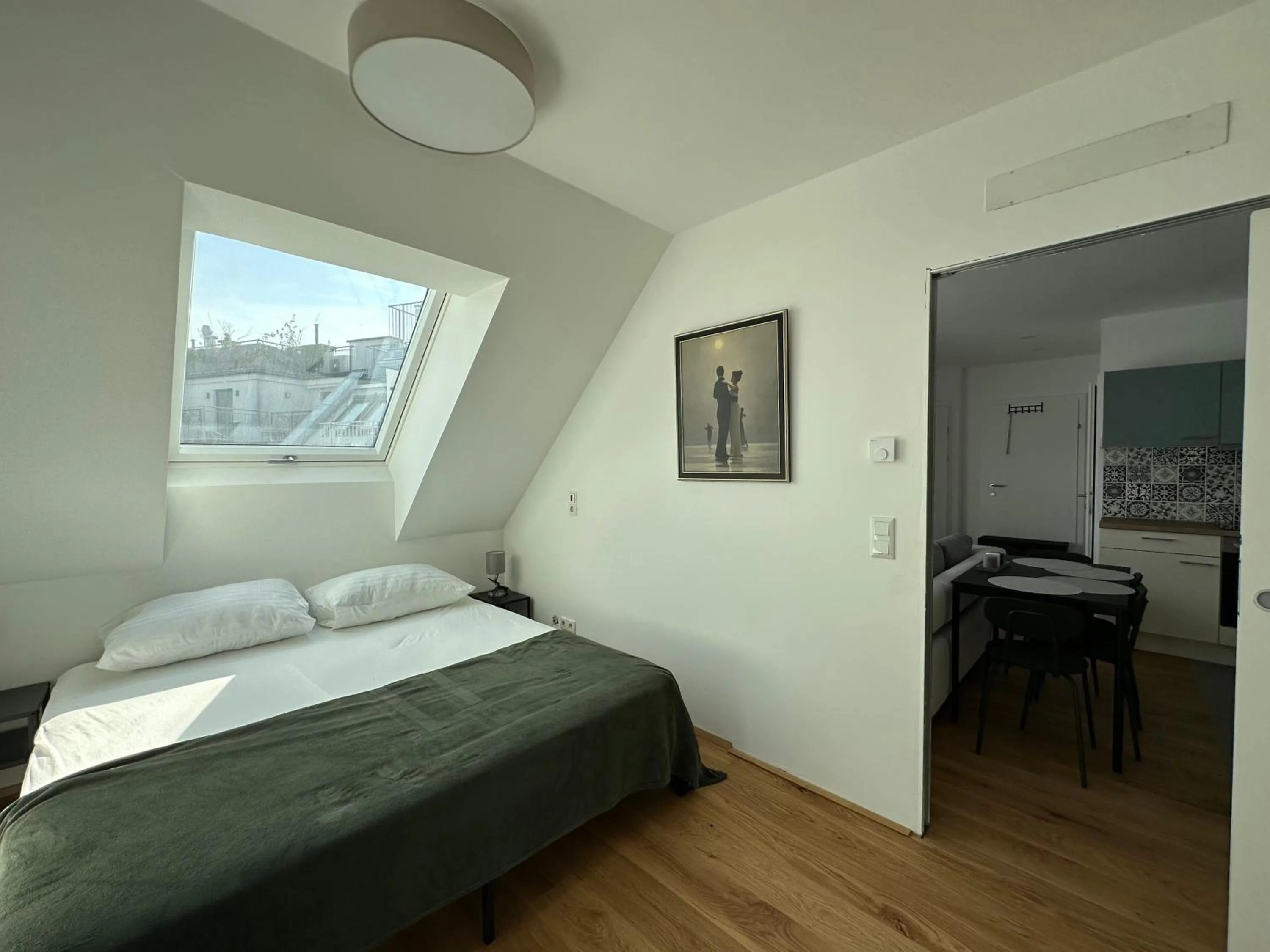 Bed in FeelHome-Dachterrasse-4 Gäste-WiFi