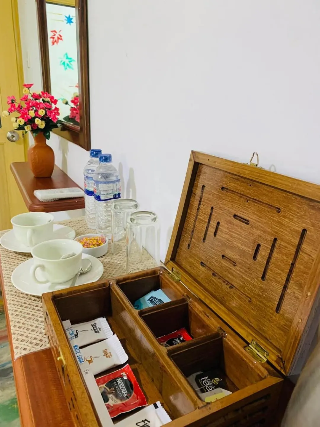 Coffee/tea facilities in Lake Front Cottage & Authentic Local Restaurant