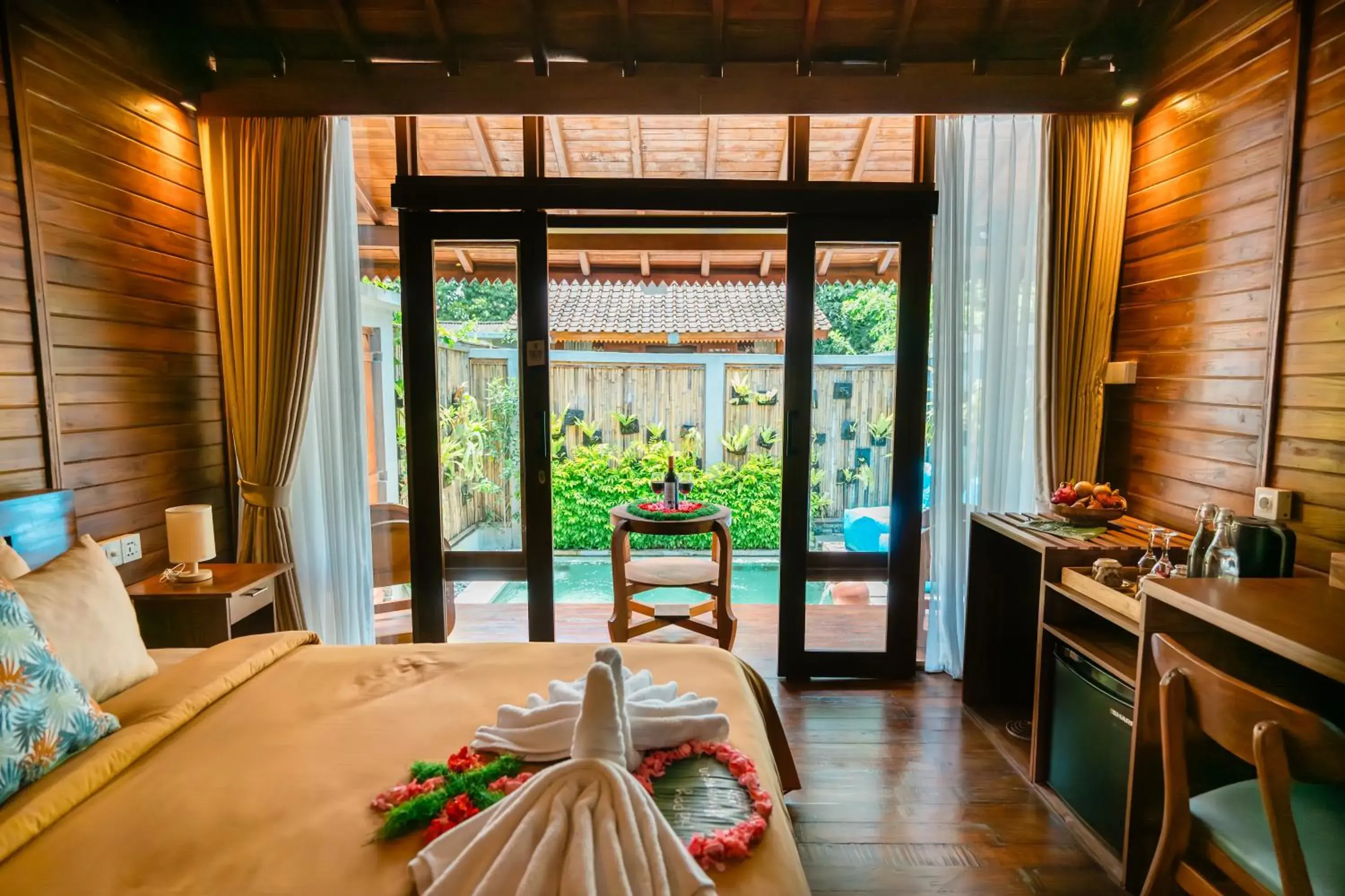 Pool view, Bed in Ngesil Private Joglo & Pool Pool view, Bed in Ngesil Private Joglo & Pool