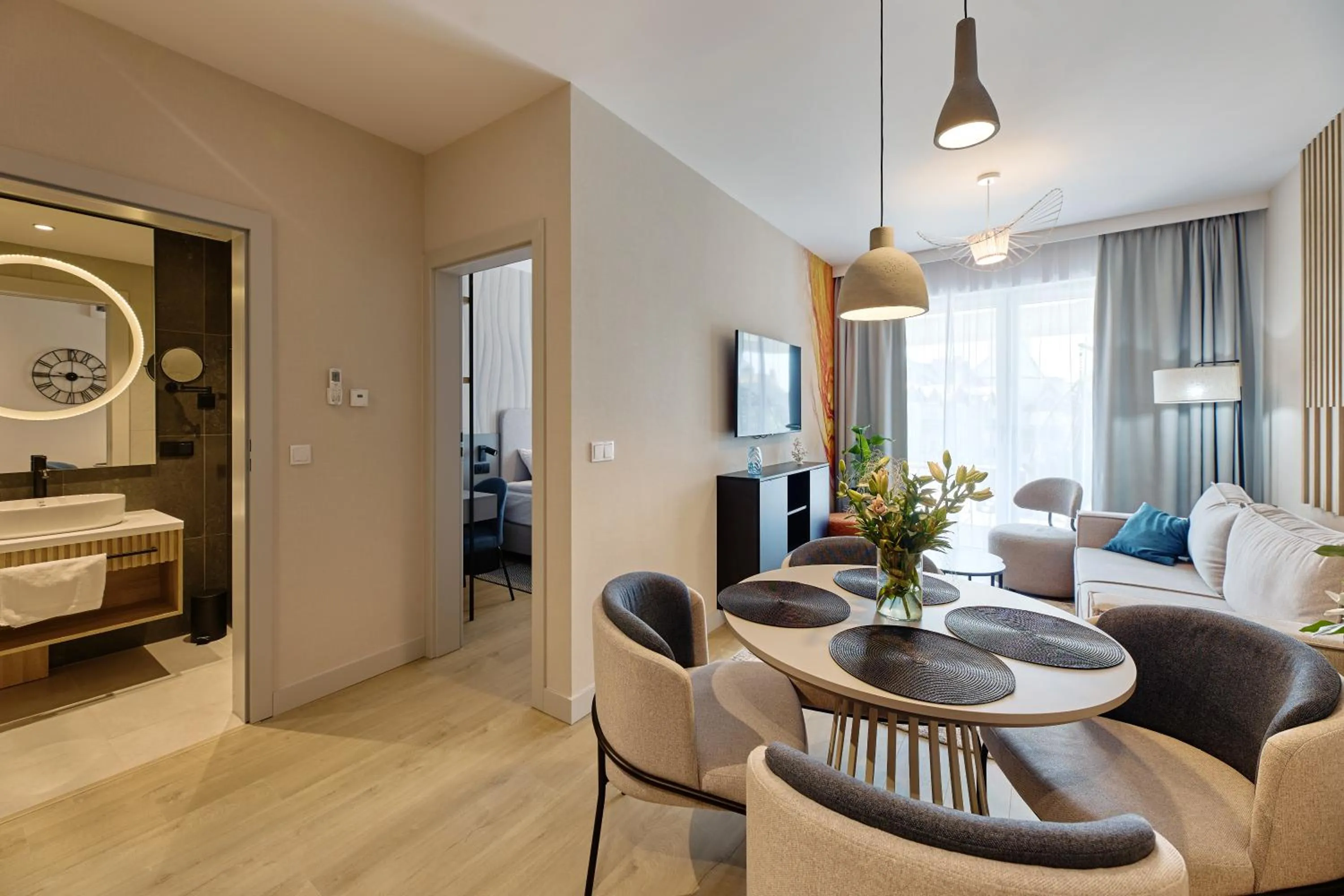 Bed in Resort Baltic Waves Apartments - Pool & Spa