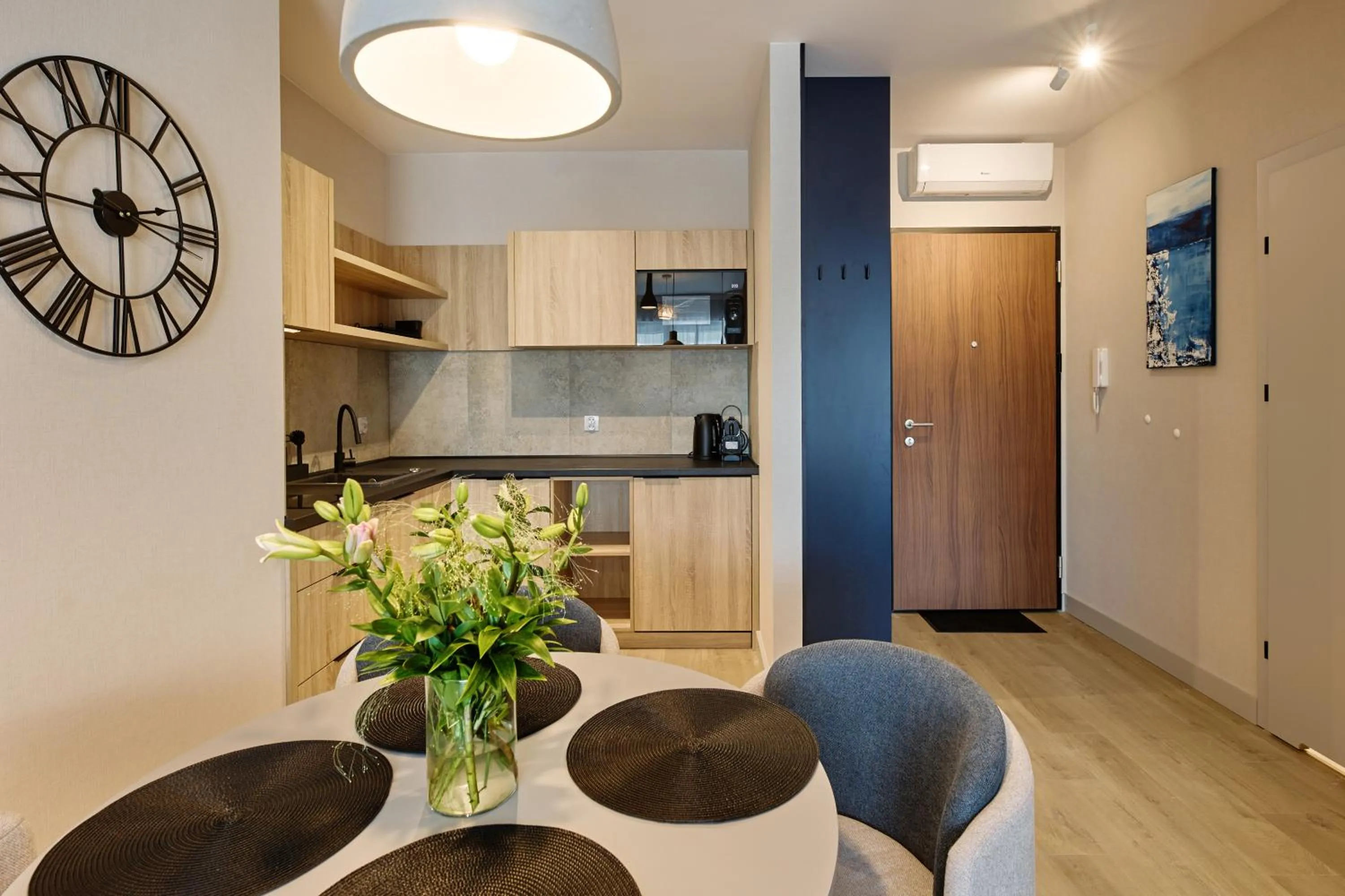 Kitchen or kitchenette in Resort Baltic Waves Apartments - Pool & Spa