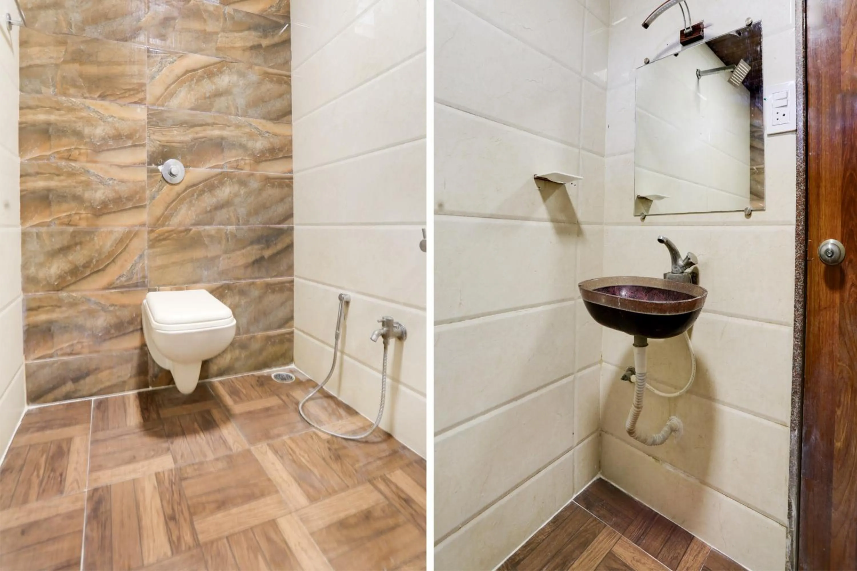 Bathroom in Super Hotel O Palkhi Road Near Sai Baba Temple Formerly Netra Sai