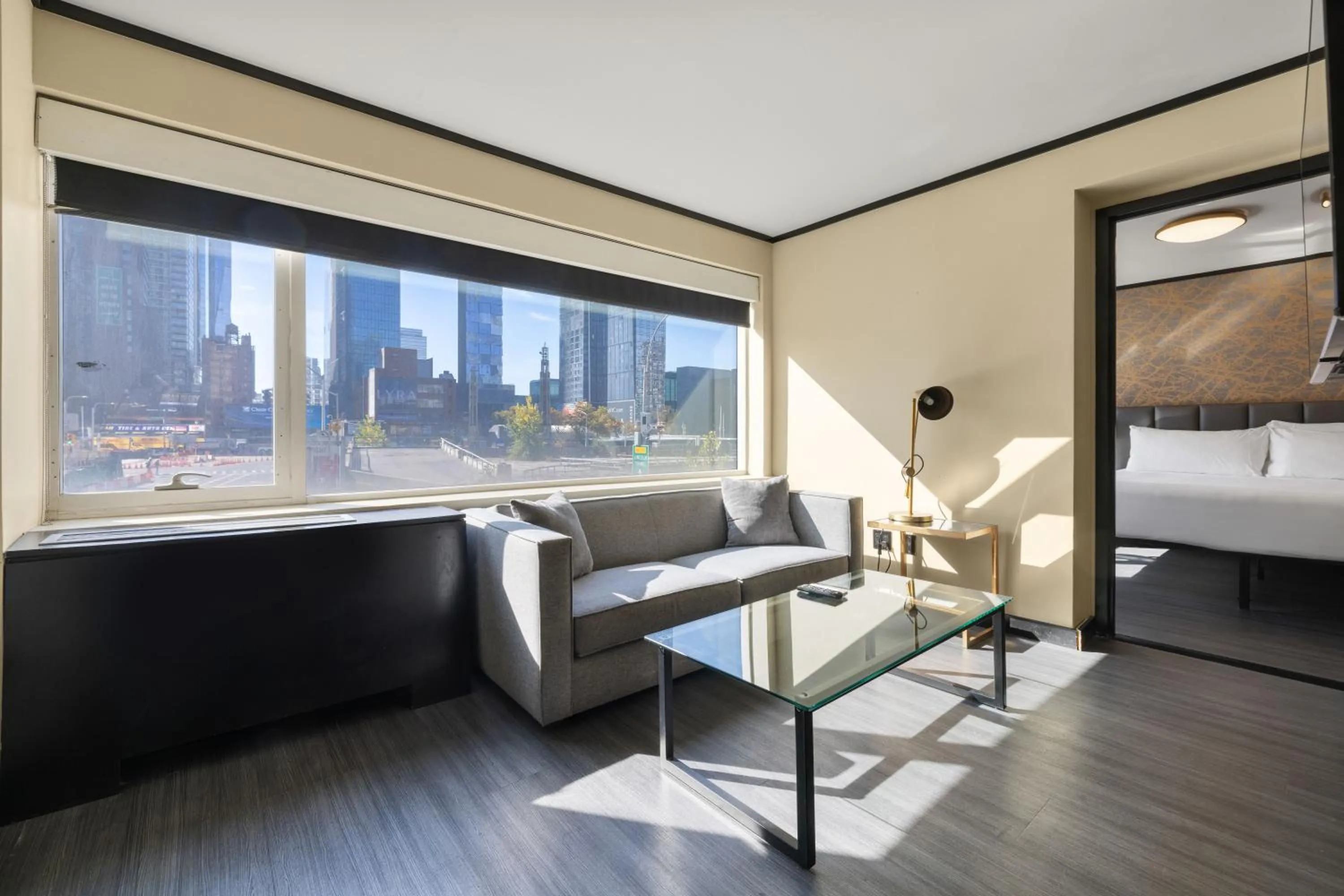 Living room, Bed in Hudson Yards Hotel