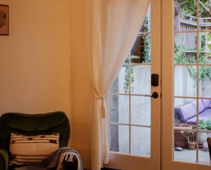 Seating area in Dennen's Victorian Farmhouse