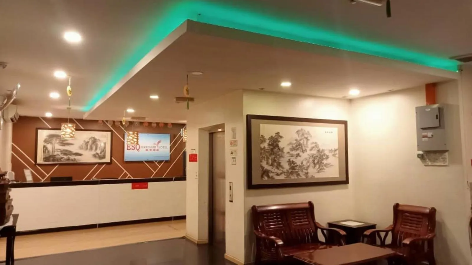 Seating area in ESQ Ferringhi Hotel