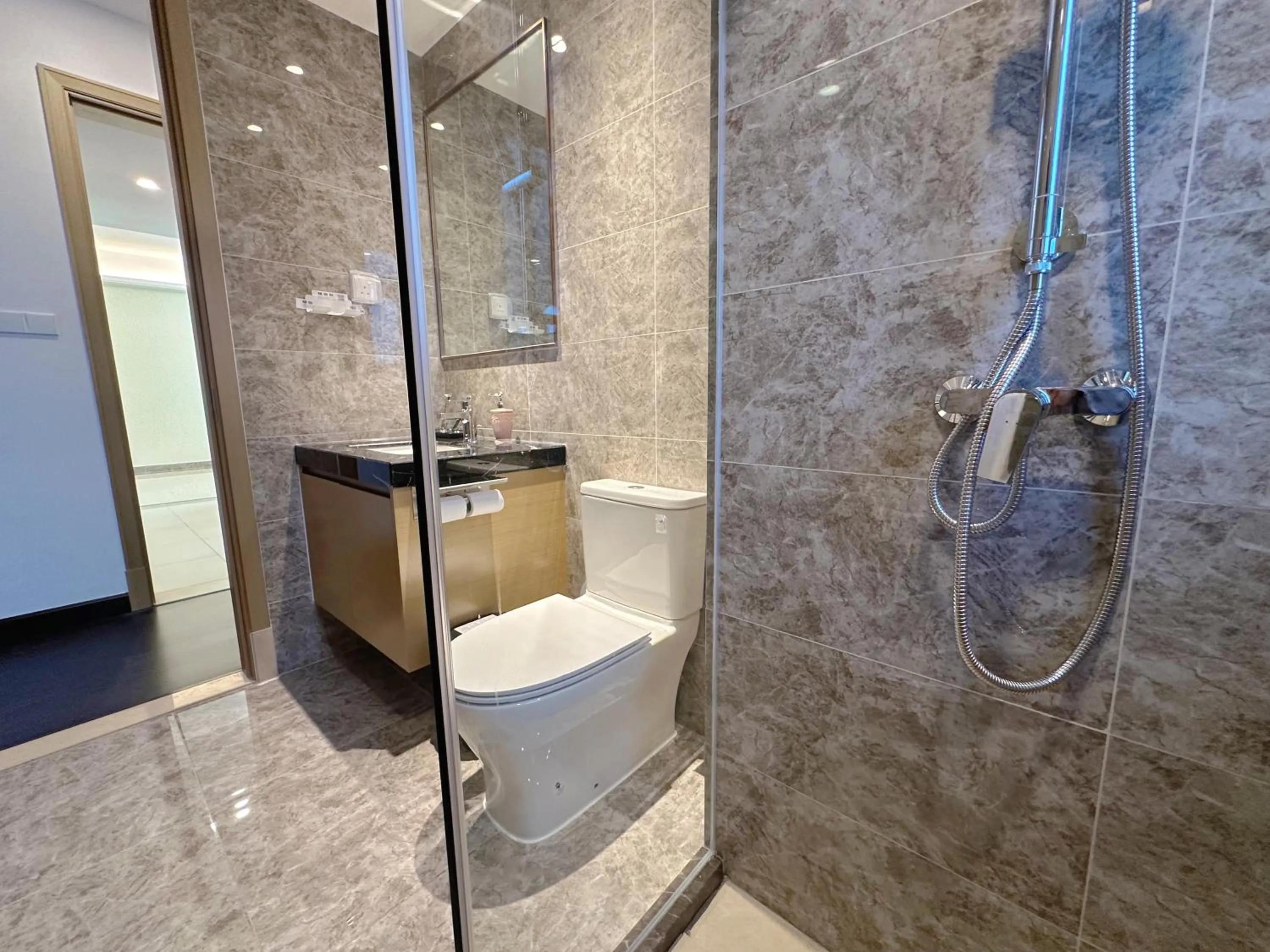 Bathroom in R&F Princess Cove Superior Homestay Nearby CIQ By Han Lin Sojourn