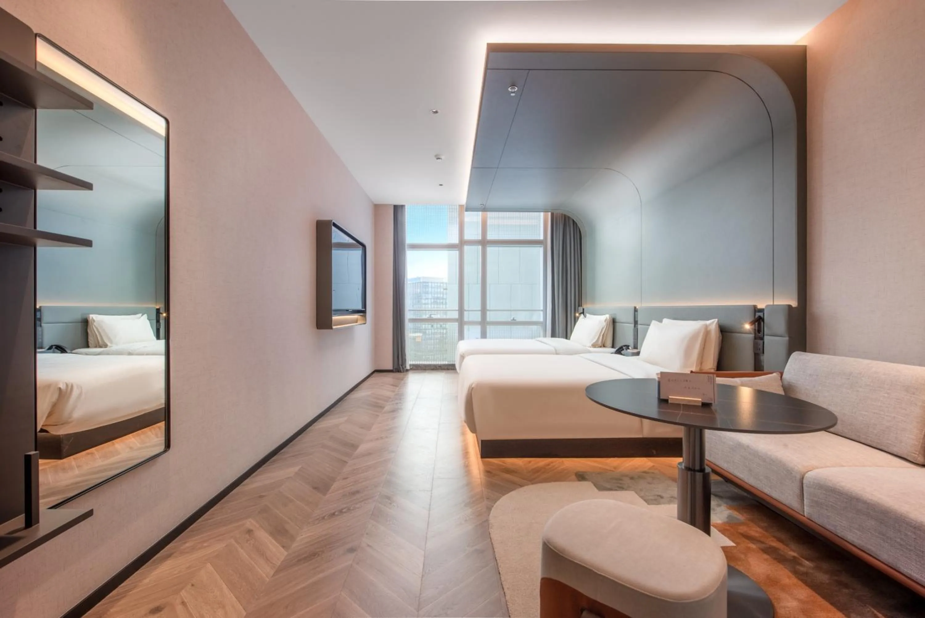 Bed in Atour S Hotel Shenzhen Nanshan Science and Technology Park Hi-Tech Centre