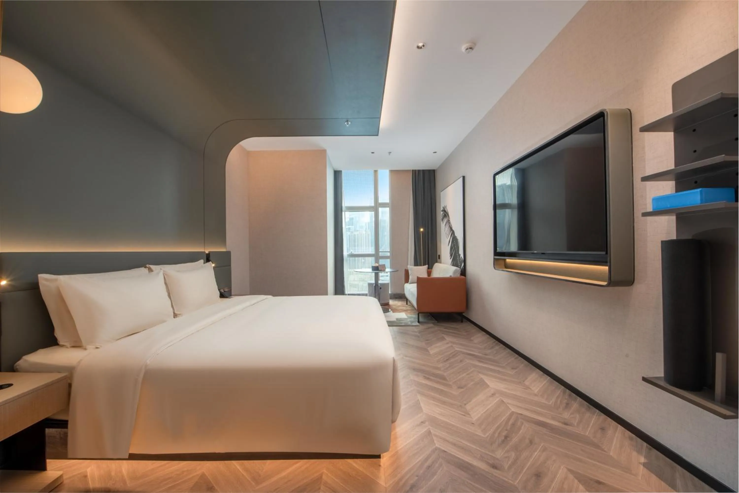 Bed in Atour S Hotel Shenzhen Nanshan Science and Technology Park Hi-Tech Centre