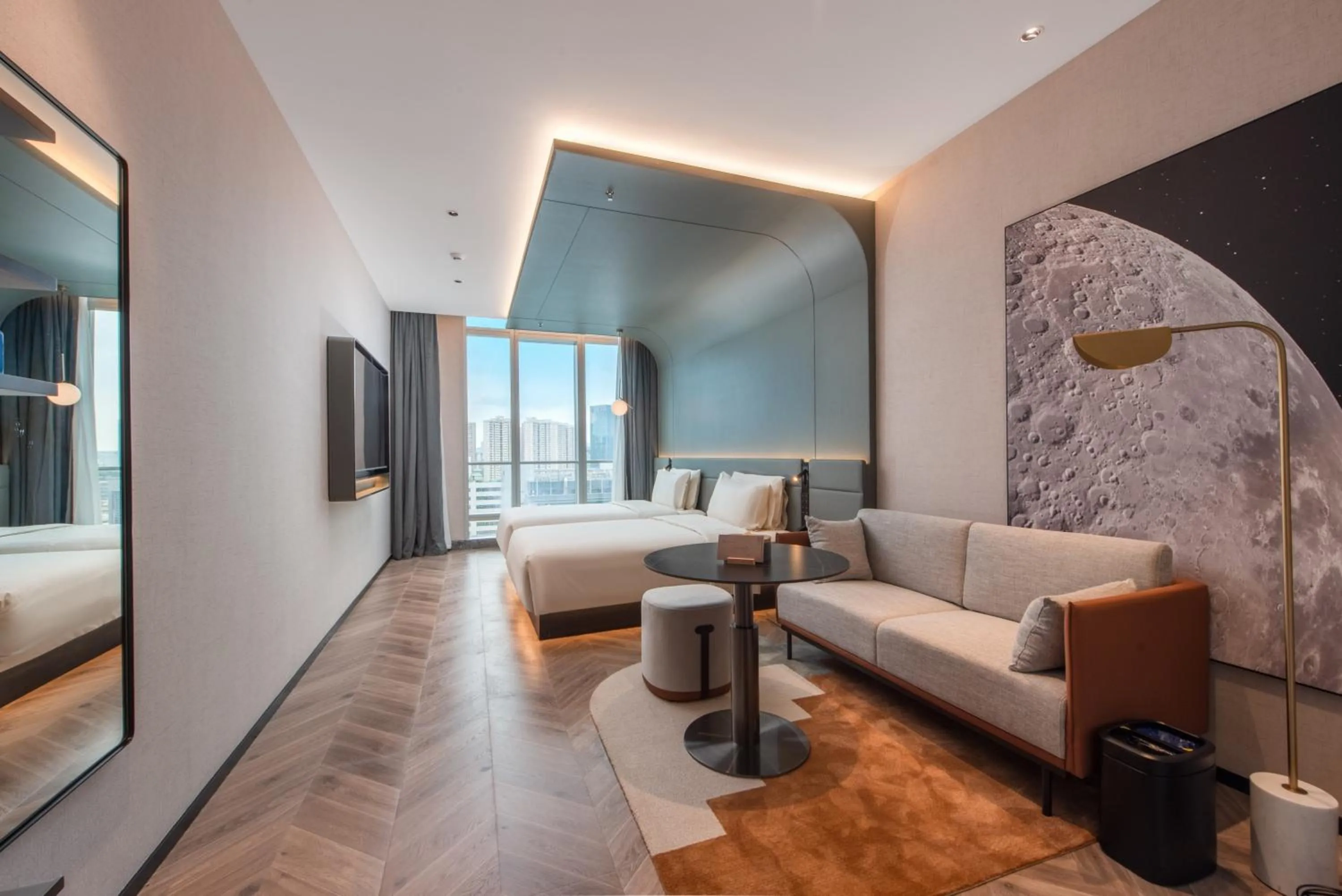 Bed in Atour S Hotel Shenzhen Nanshan Science and Technology Park Hi-Tech Centre