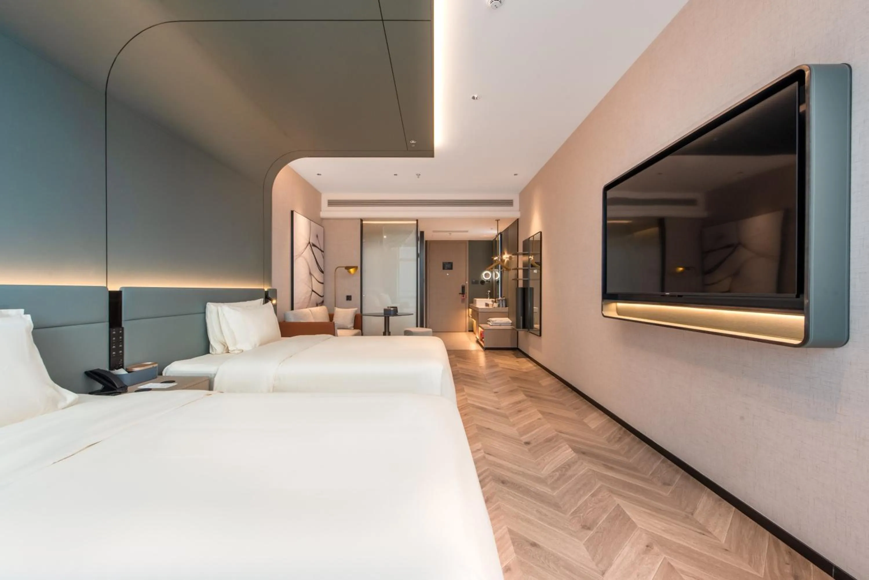 Bed in Atour S Hotel Shenzhen Nanshan Science and Technology Park Hi-Tech Centre
