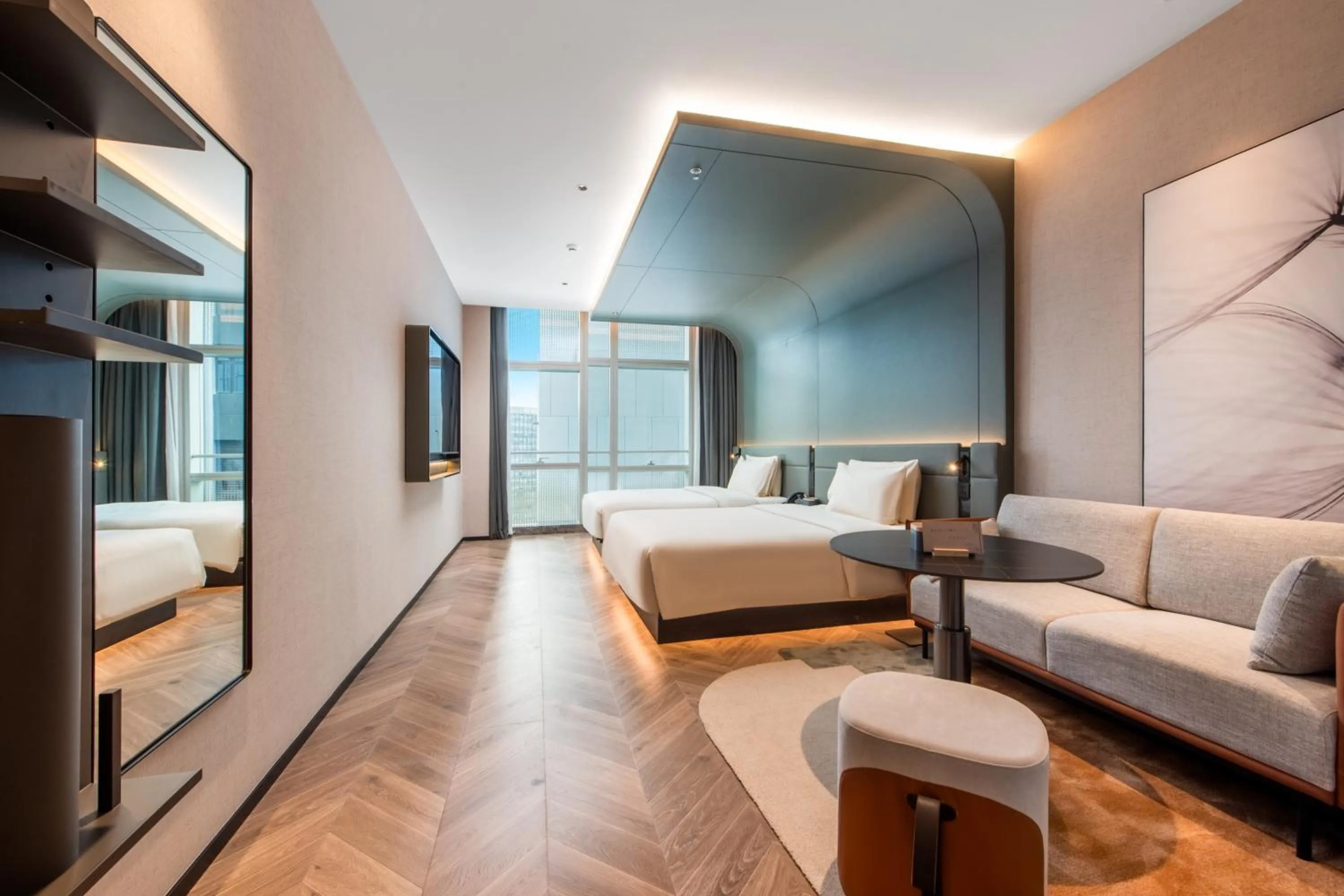 Bed in Atour S Hotel Shenzhen Nanshan Science and Technology Park Hi-Tech Centre