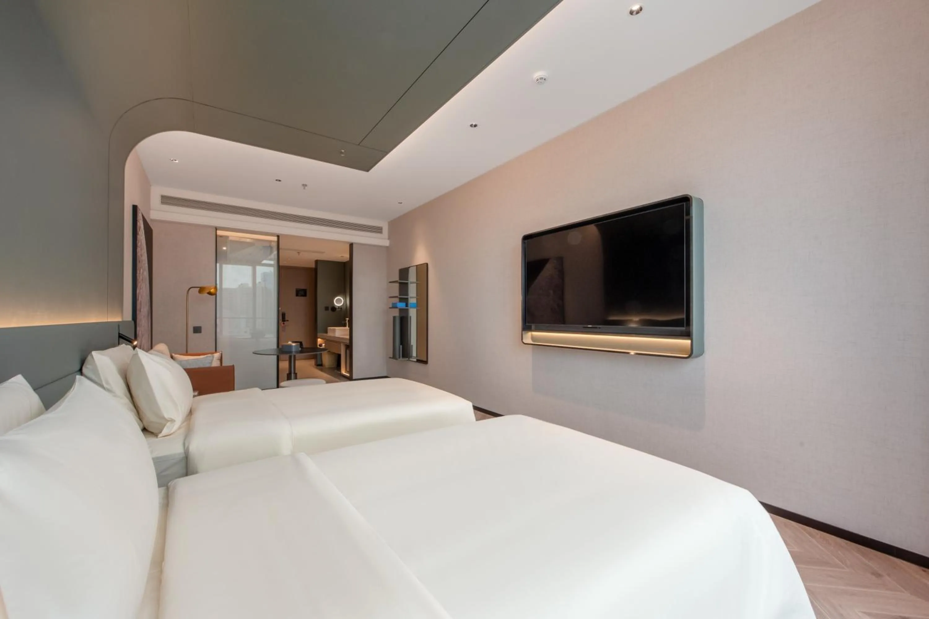 Bed in Atour S Hotel Shenzhen Nanshan Science and Technology Park Hi-Tech Centre