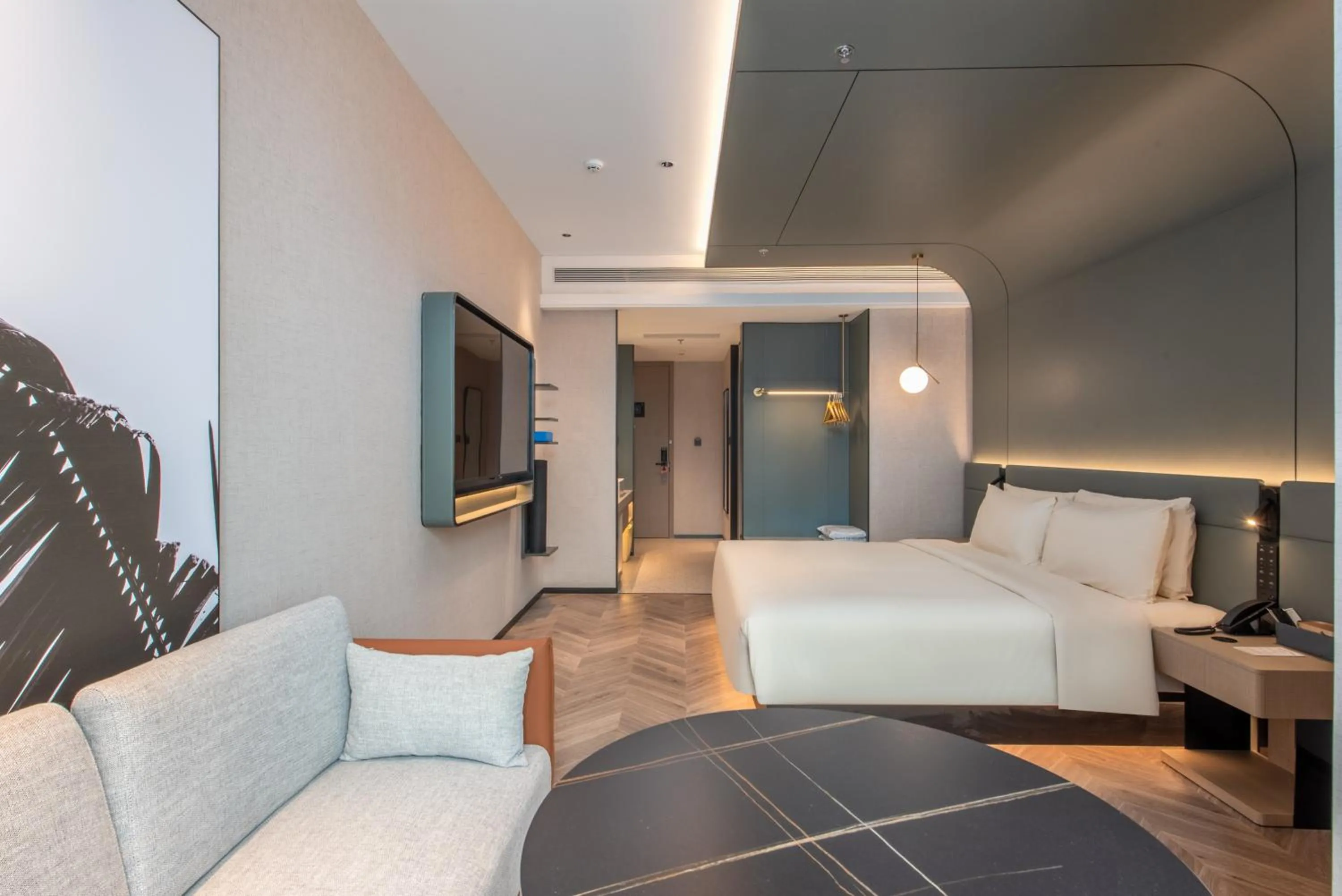 Bed in Atour S Hotel Shenzhen Nanshan Science and Technology Park Hi-Tech Centre