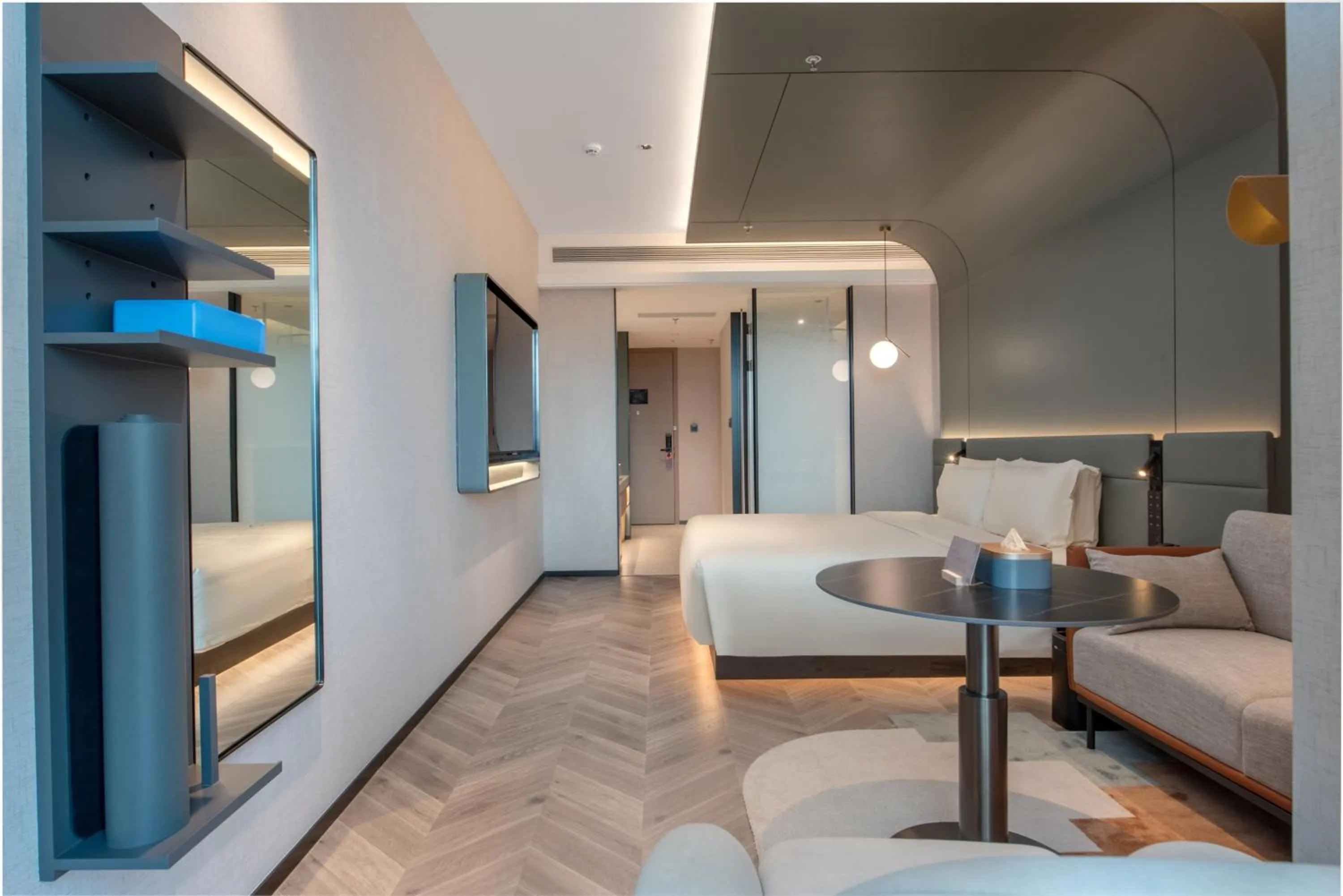 Bed in Atour S Hotel Shenzhen Nanshan Science and Technology Park Hi-Tech Centre