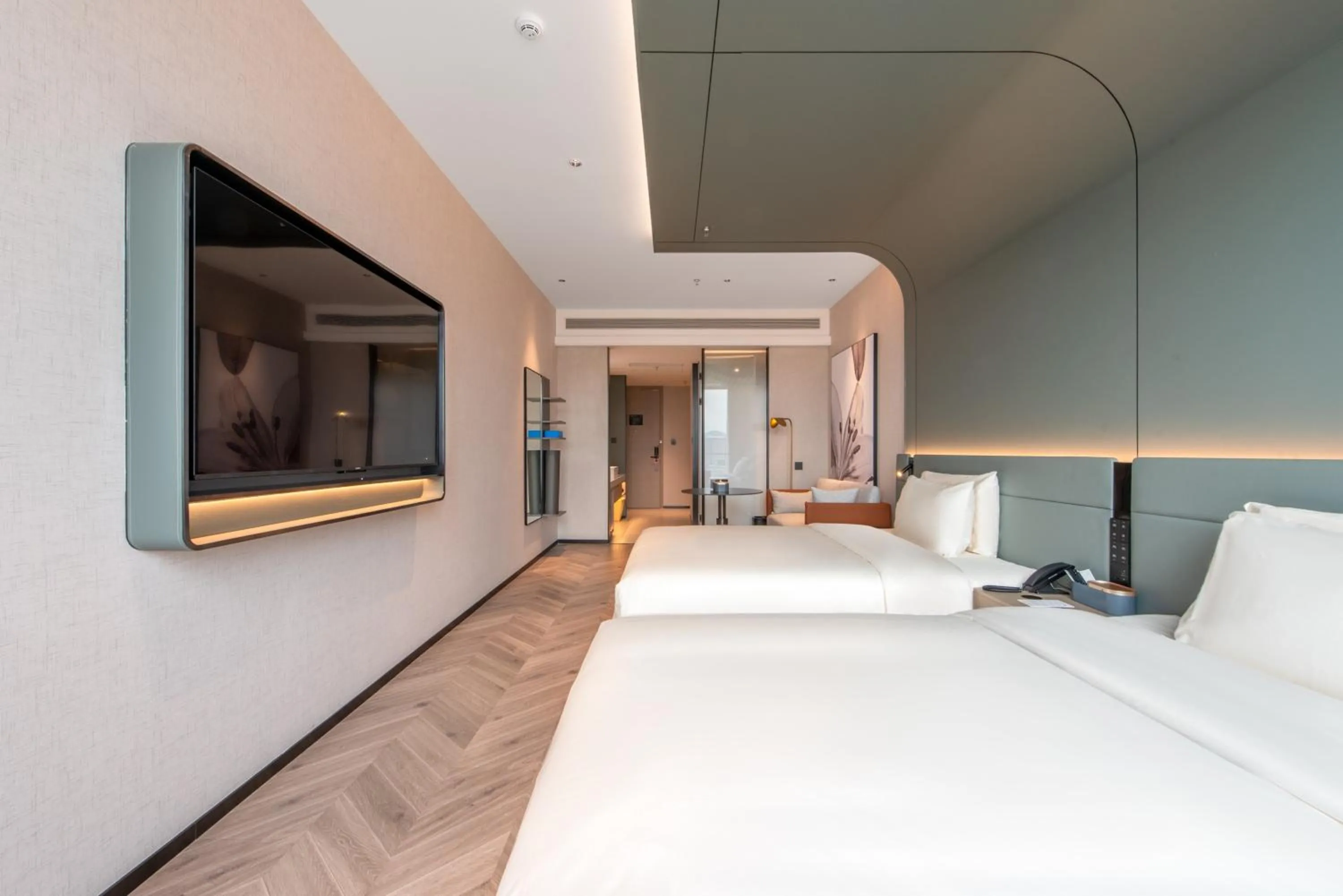Bed in Atour S Hotel Shenzhen Nanshan Science and Technology Park Hi-Tech Centre