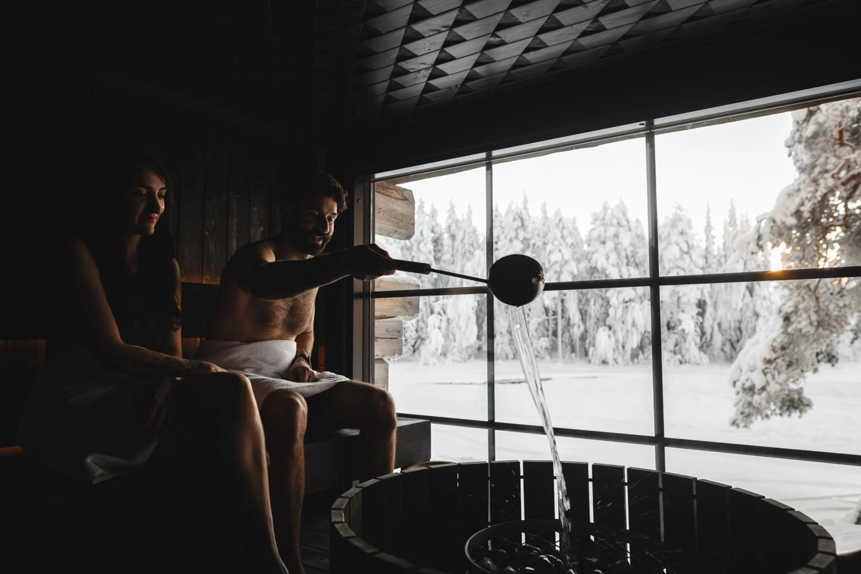 Sauna in Vaattunki Wilderness Resort