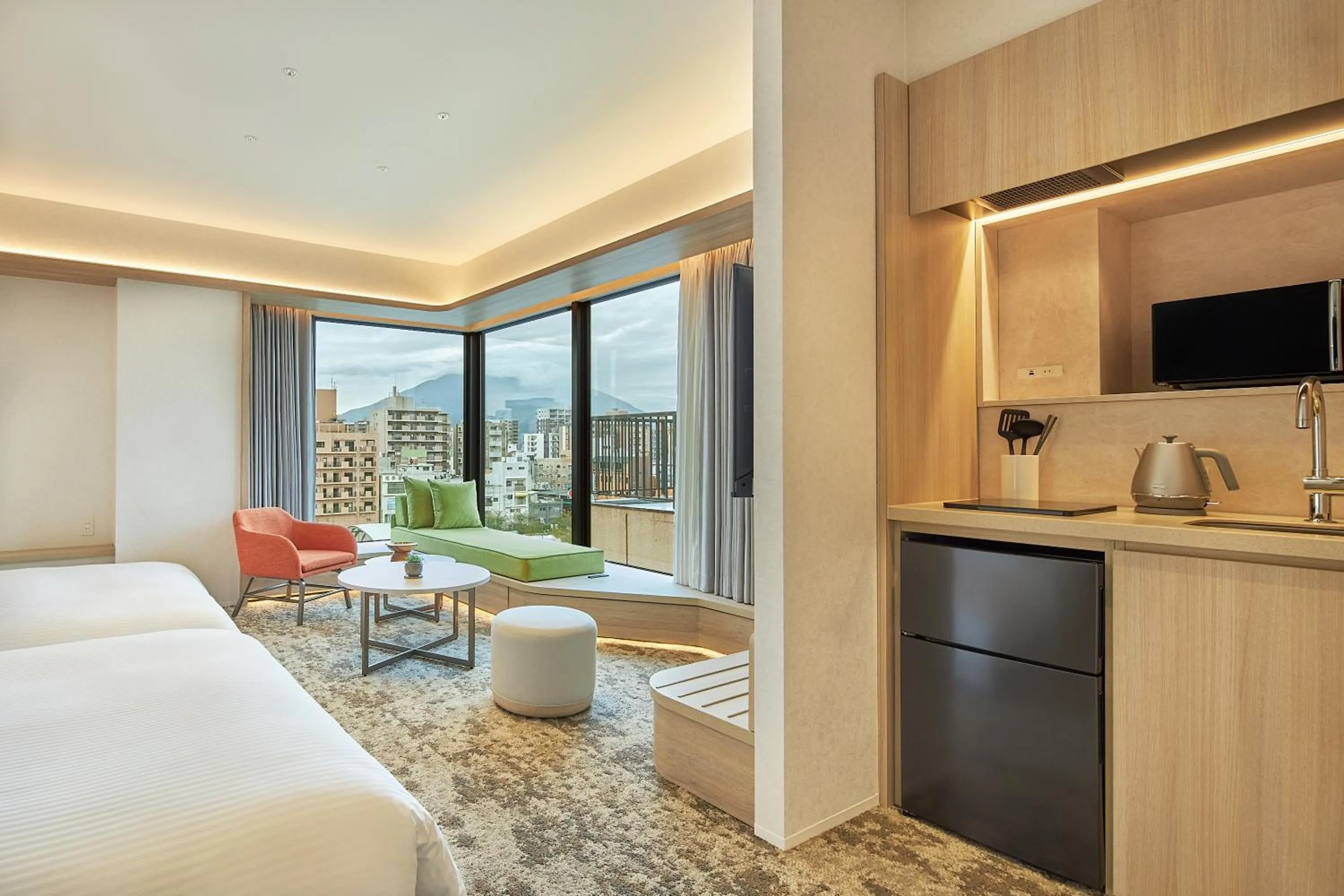 Photo of the whole room, Bed in FAV LUX Kagoshima Tenmonkan