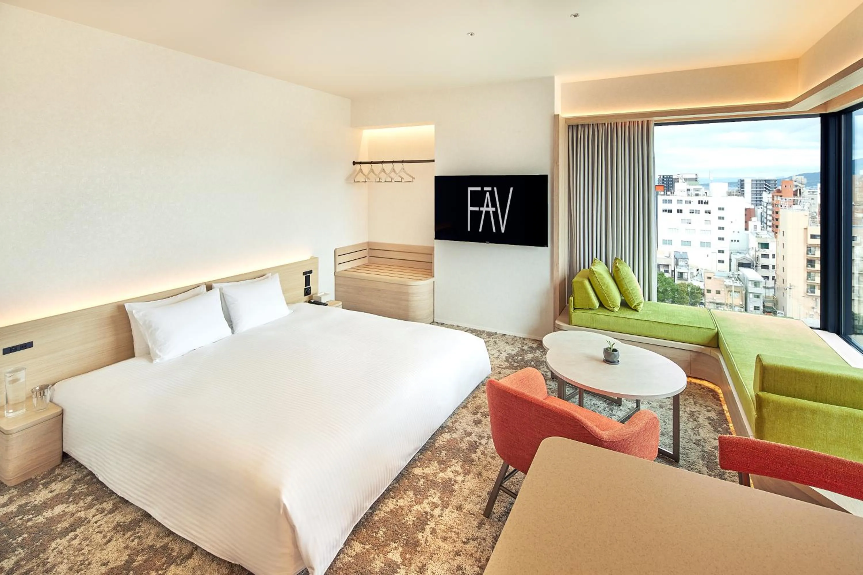 Photo of the whole room, Bed in FAV LUX Kagoshima Tenmonkan