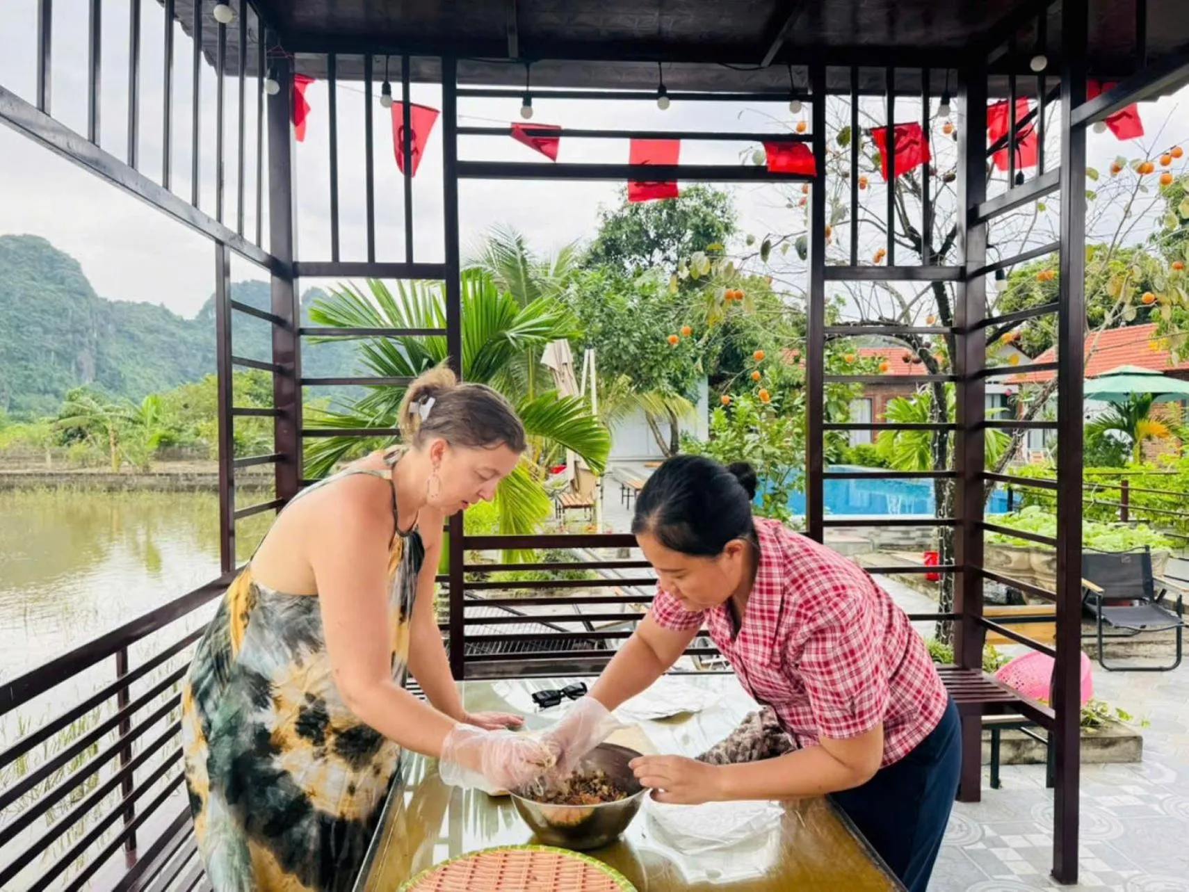 Patio in Tam Coc Minh Quan Bungalow & Homestay
