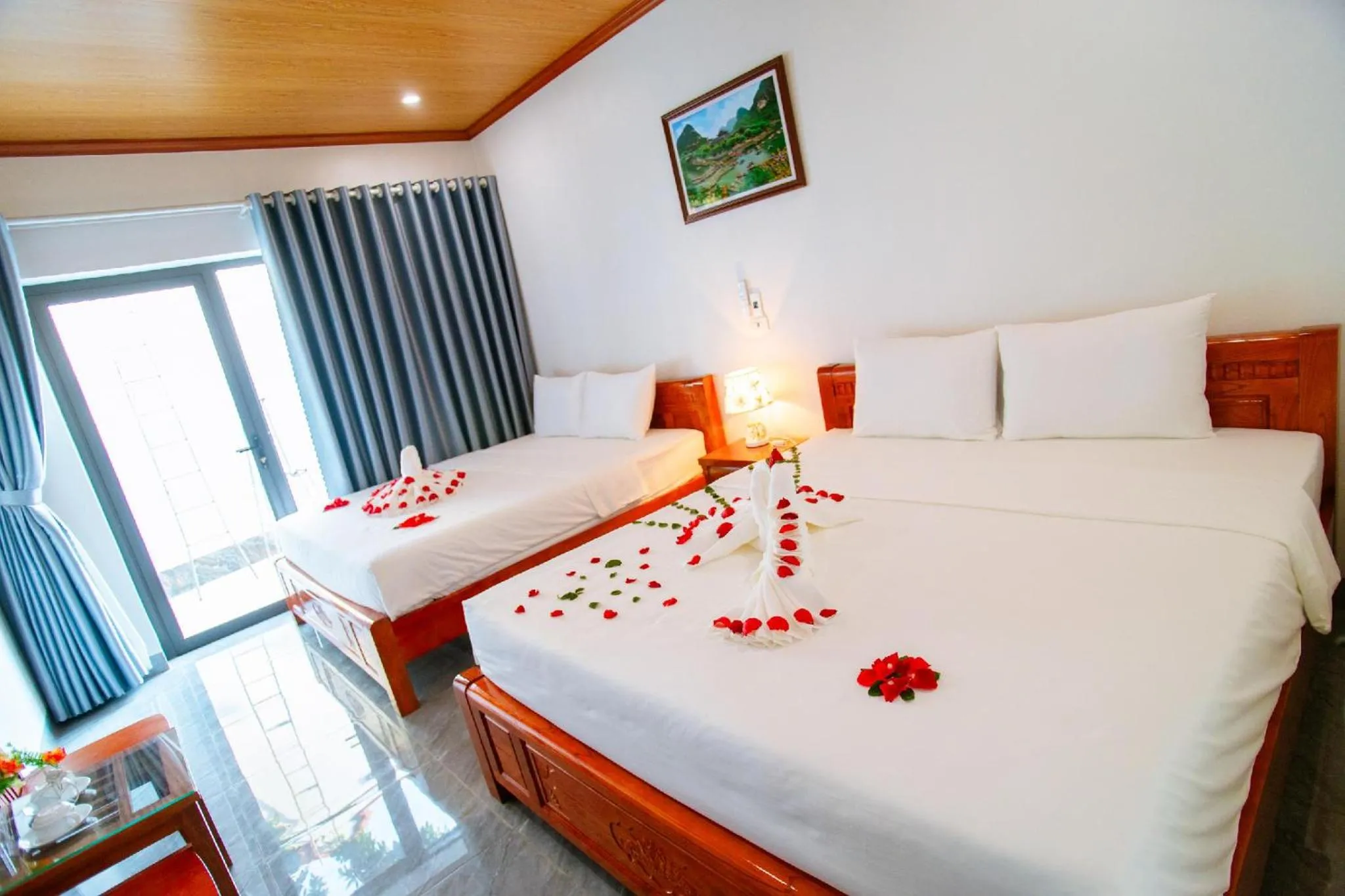 furniture, Bed in Tam Coc Minh Quan Bungalow & Homestay
