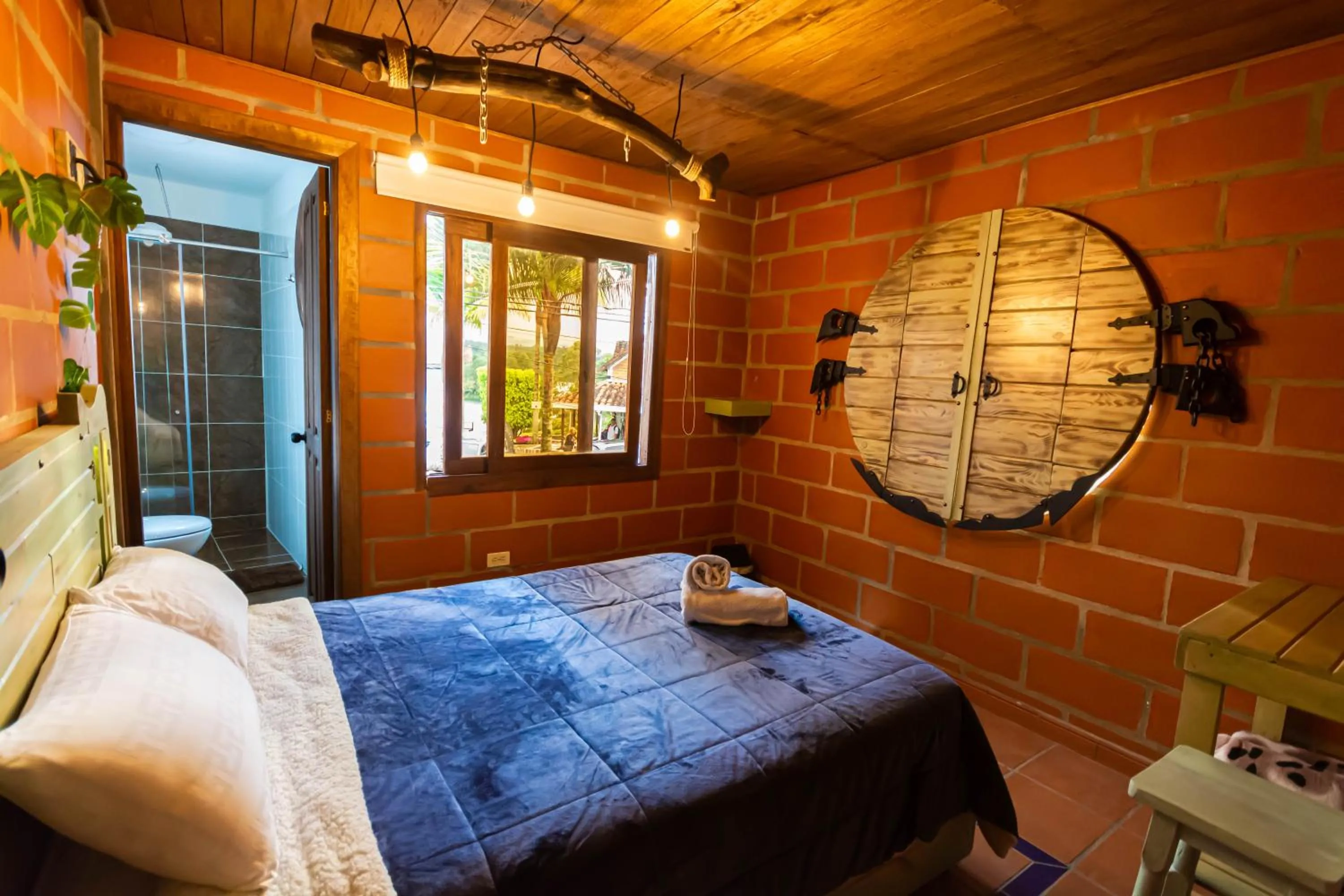 Bed in Hotel Spa Bliss Guatape