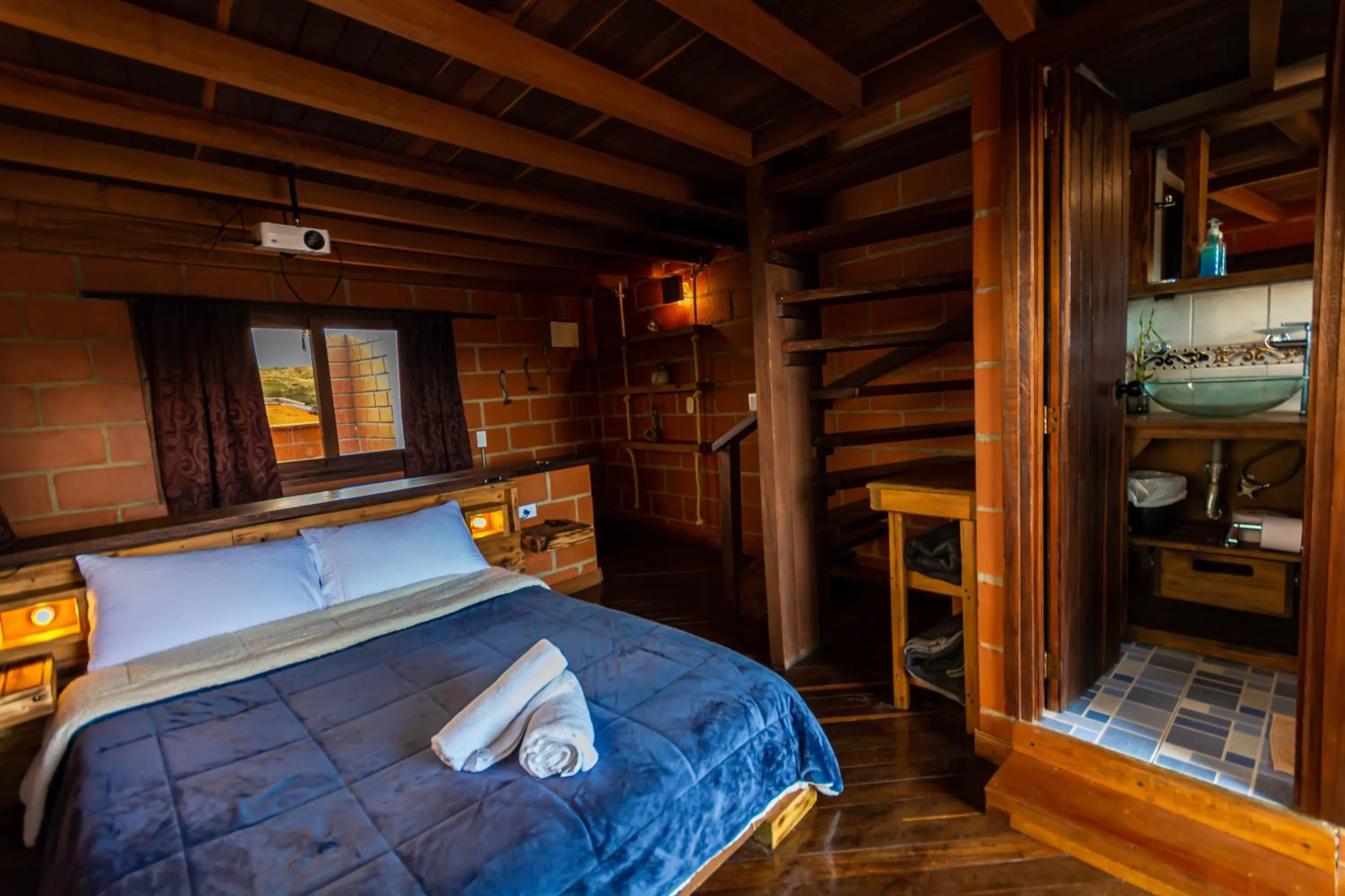 Bed in Hotel Spa Bliss Guatape