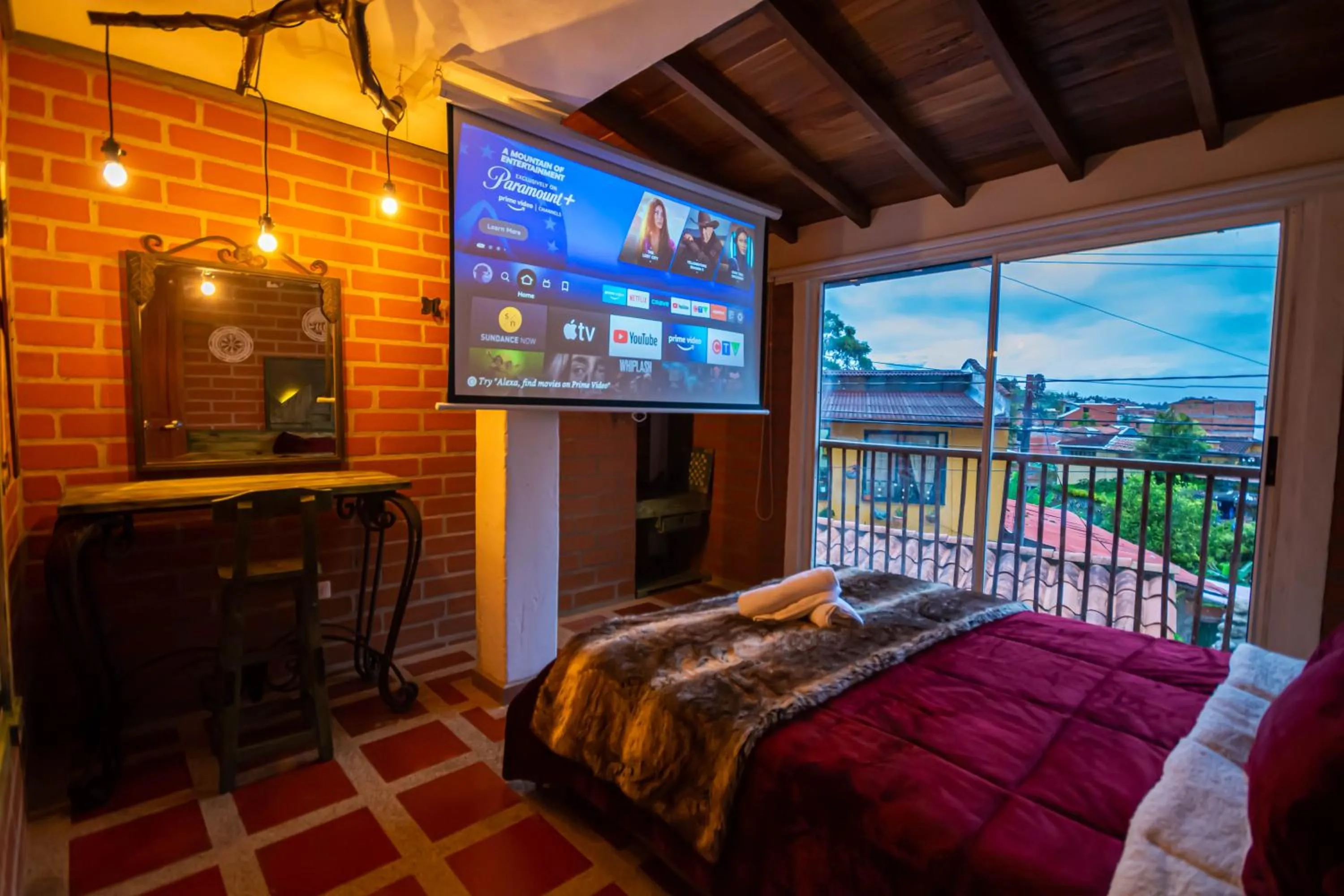 Bed in Hotel Spa Bliss Guatape