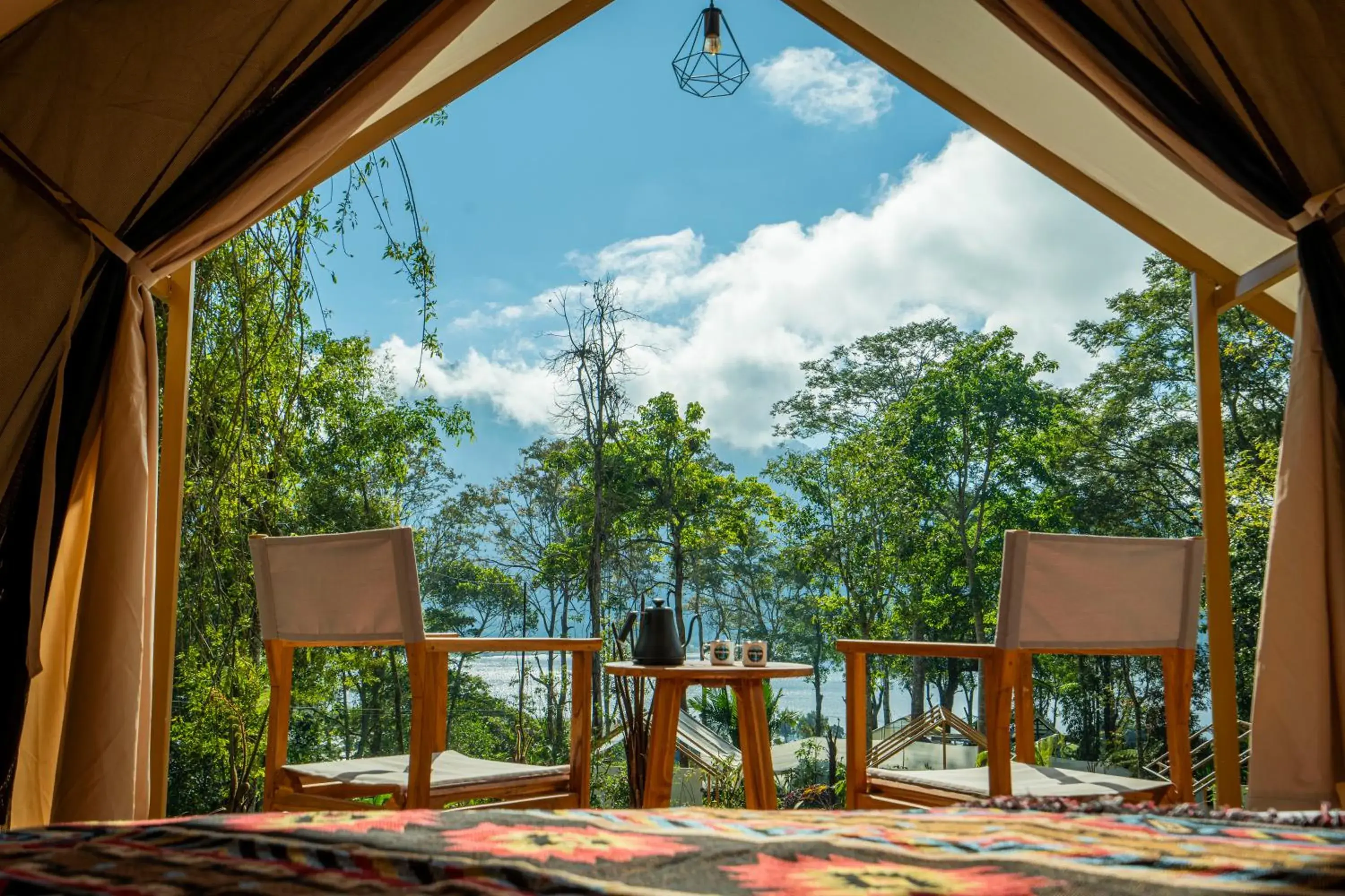 Seating area in Green Lava Lake View Glamping Bedugul By IHM Seating area in Green Lava Lake View Glamping Bedugul By IHM