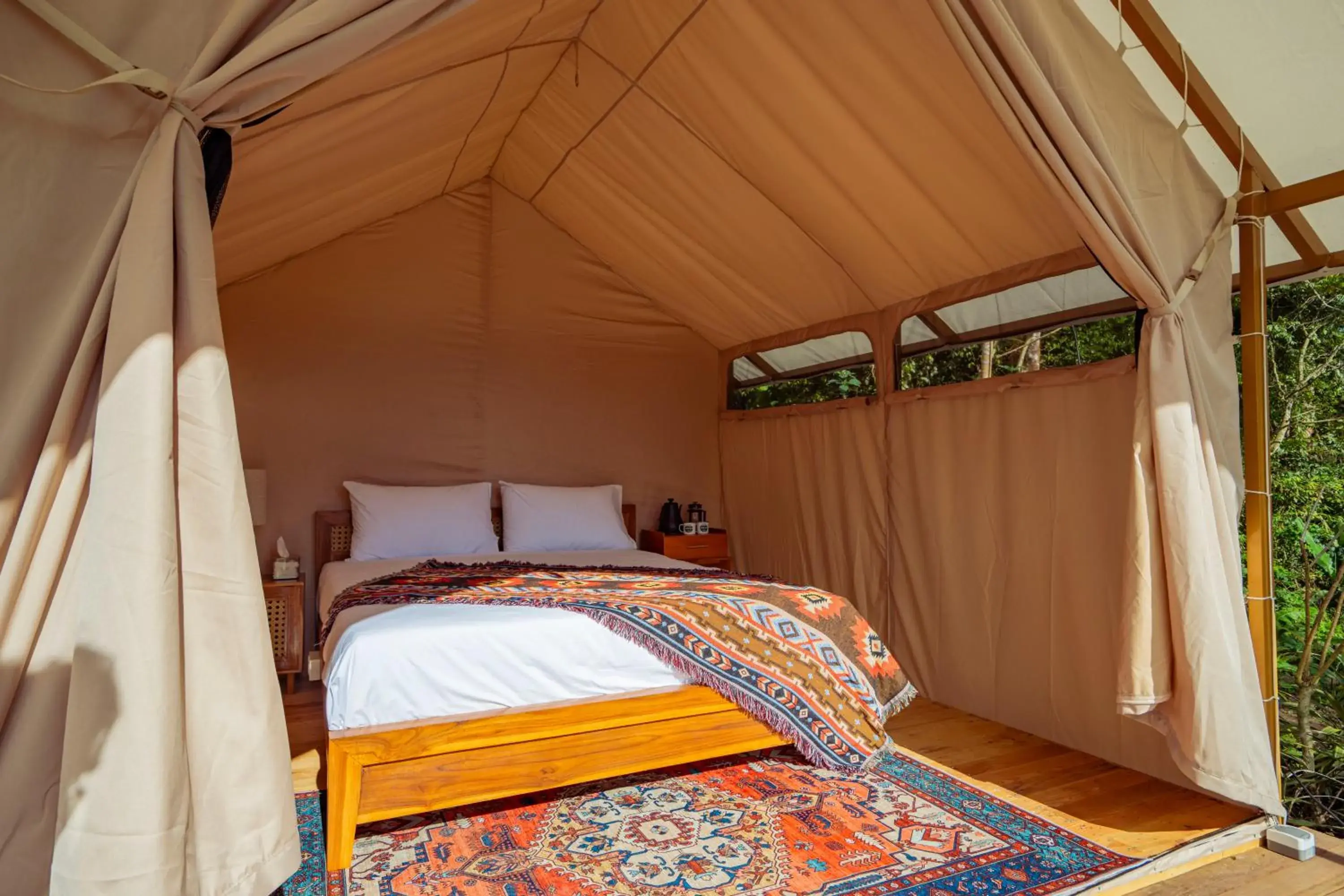 Bedroom, Bed in Green Lava Lake View Glamping Bedugul By IHM Bedroom, Bed in Green Lava Lake View Glamping Bedugul By IHM