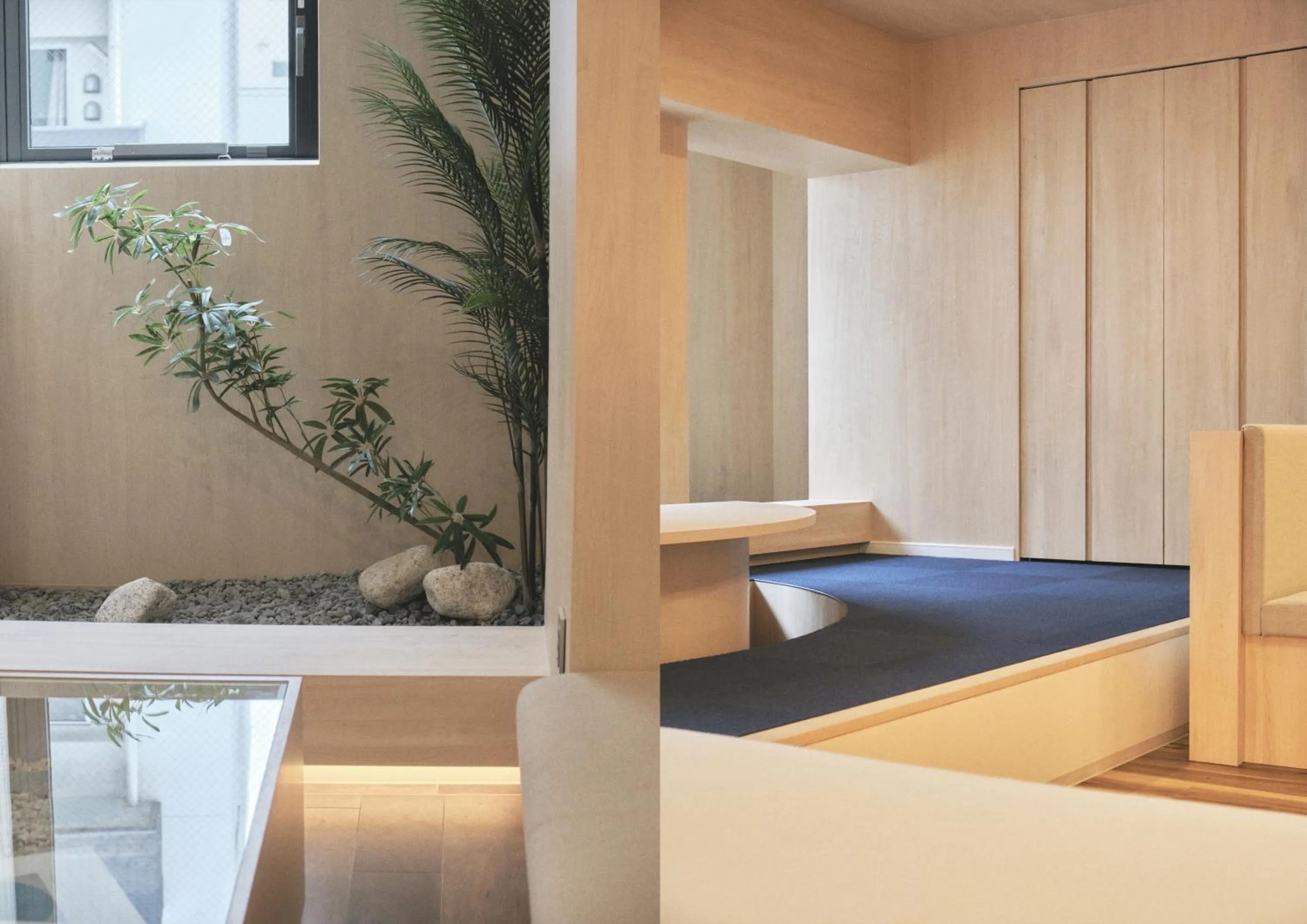 Living room, Bed in UH Suite Namba Station