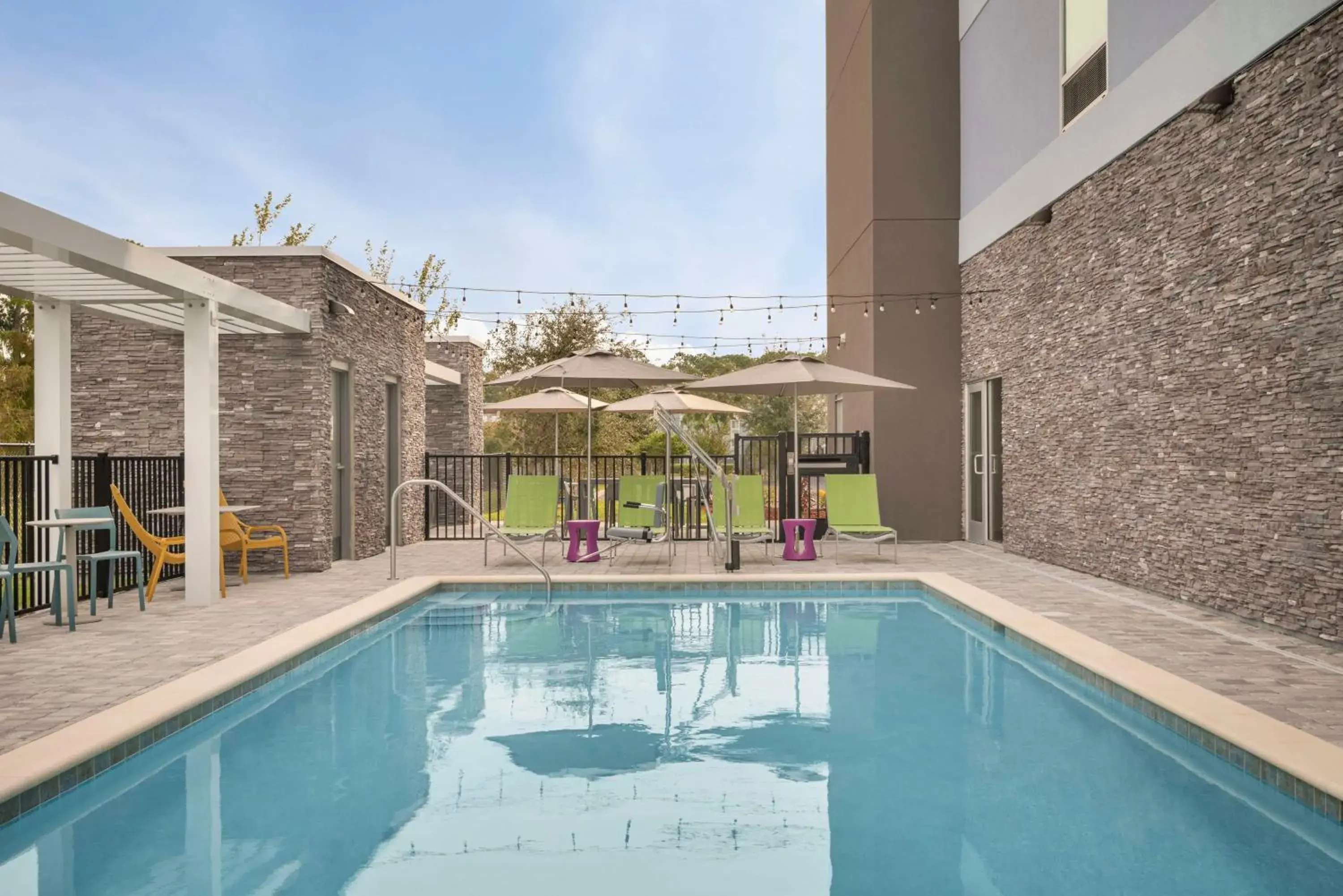 Pool view in Home2 Suites By Hilton Sanford Orlando North Pool view in Home2 Suites By Hilton Sanford Orlando North