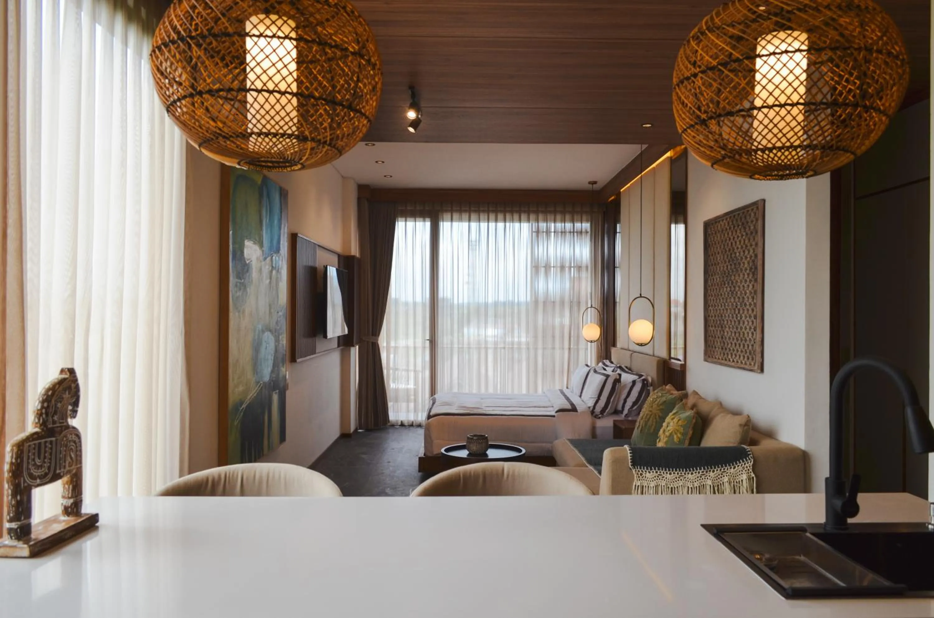Seating area in KammOra Living and Villas